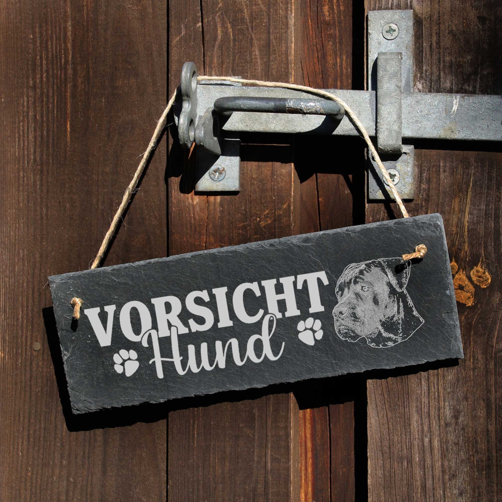 Hängedekoration 22x8cm Corso Hund Vorsicht Schild Dekolando Cane