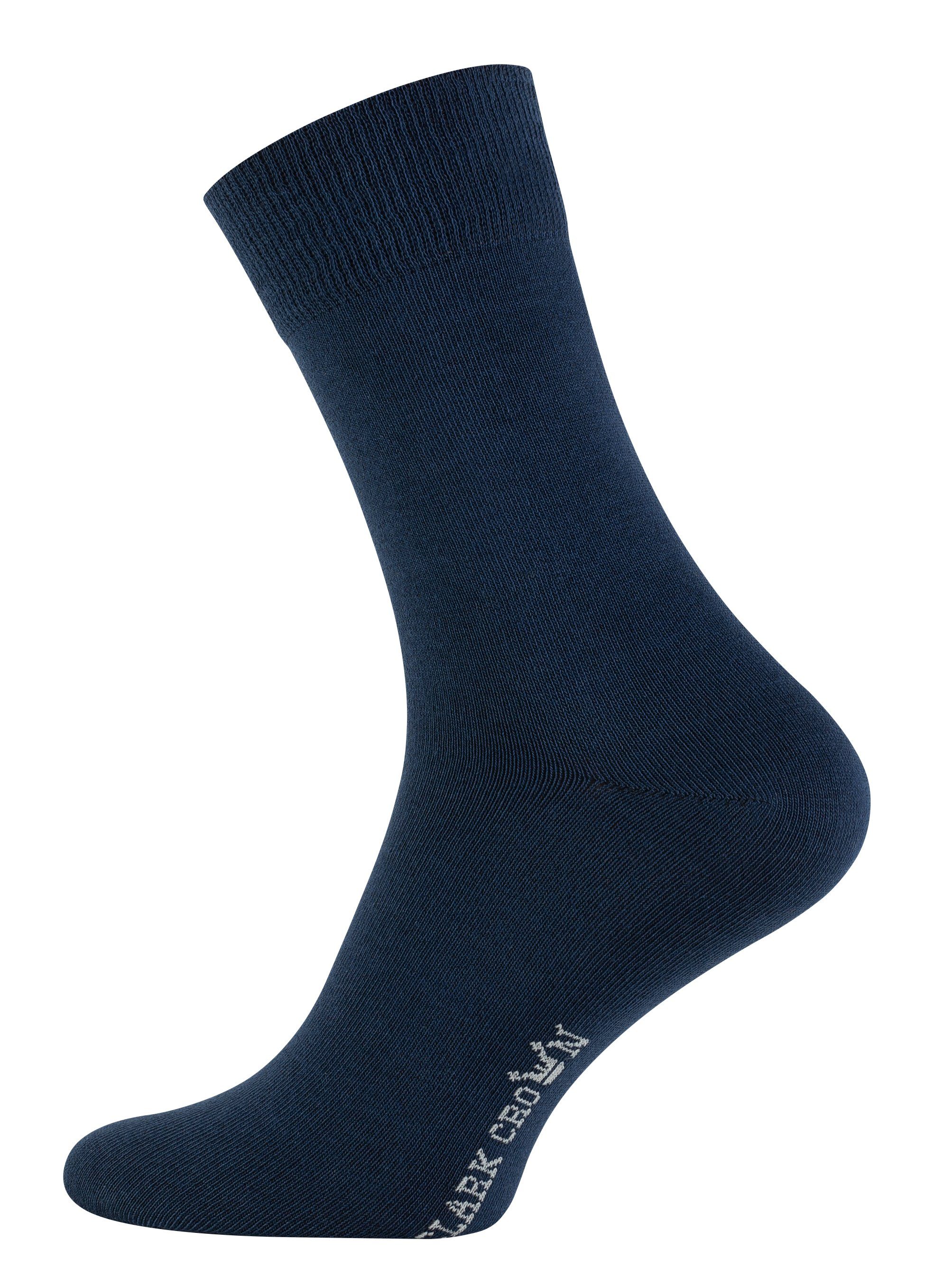 Clark Crown® in blau grau, angenehmer (6-Paar) Socken schwarz, Bio-Baumwollqualität