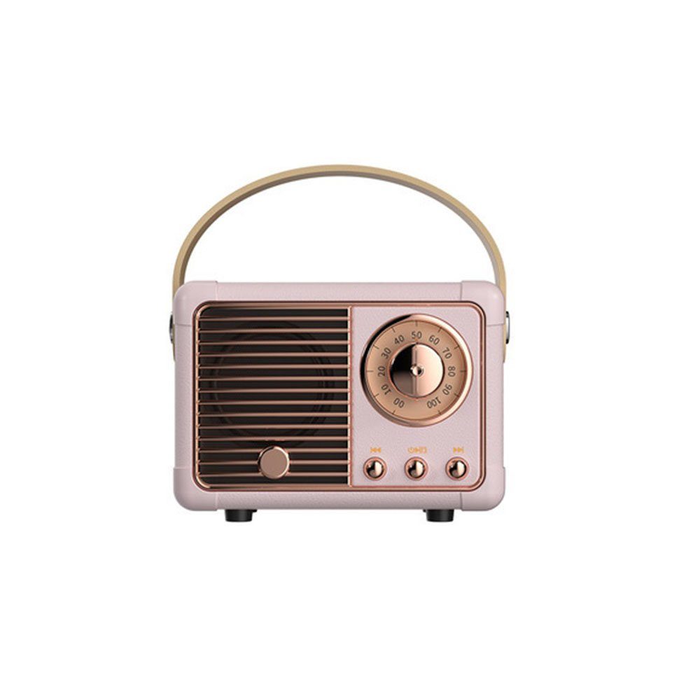 MOUTEN Retro-Radio mit Bluetooth, nostalgisches Radio Bluetooth-Lautsprecher Rosa