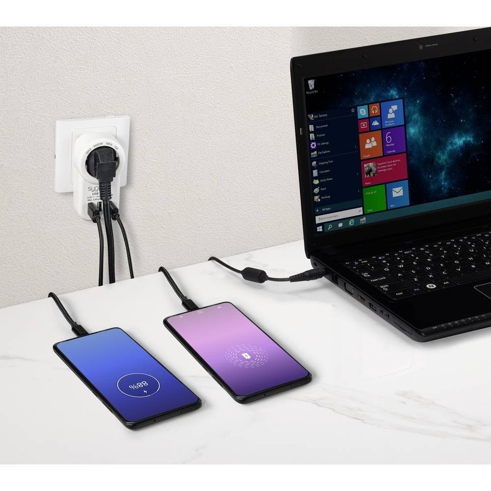 Sygonix Steckdose USB Ladeadapter 3.4 A SY-4755856, mit USB – Bild 5 von 5
