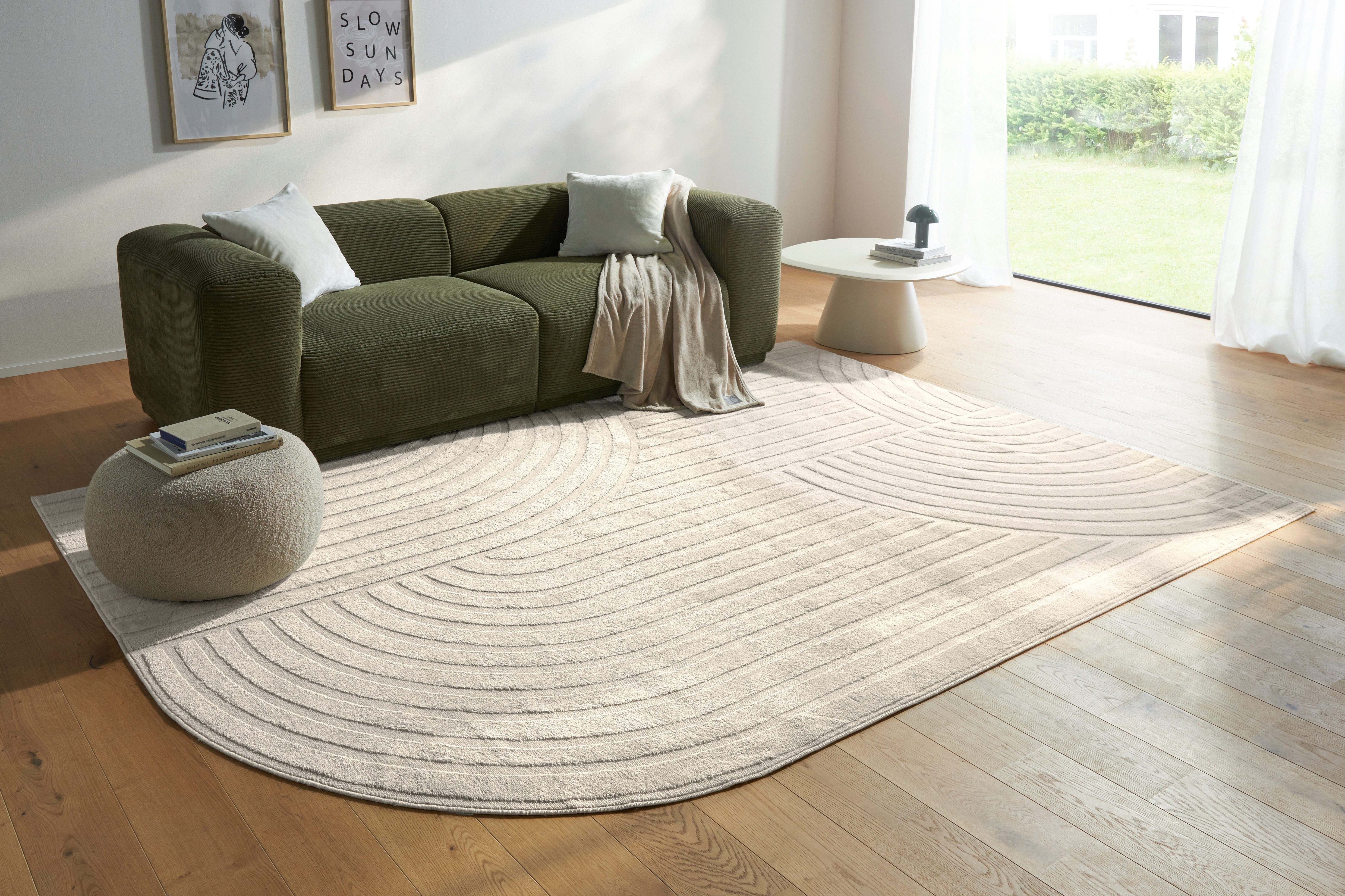 s.Oliver Teppich Cilla, besondere Form, modernes Design, dichte Qualität, rechteckig, Höhe: 11 mm, Woll-Look, Skandi, Boho, leichter Glanz, Wohnzimmer, Schlafzimmer