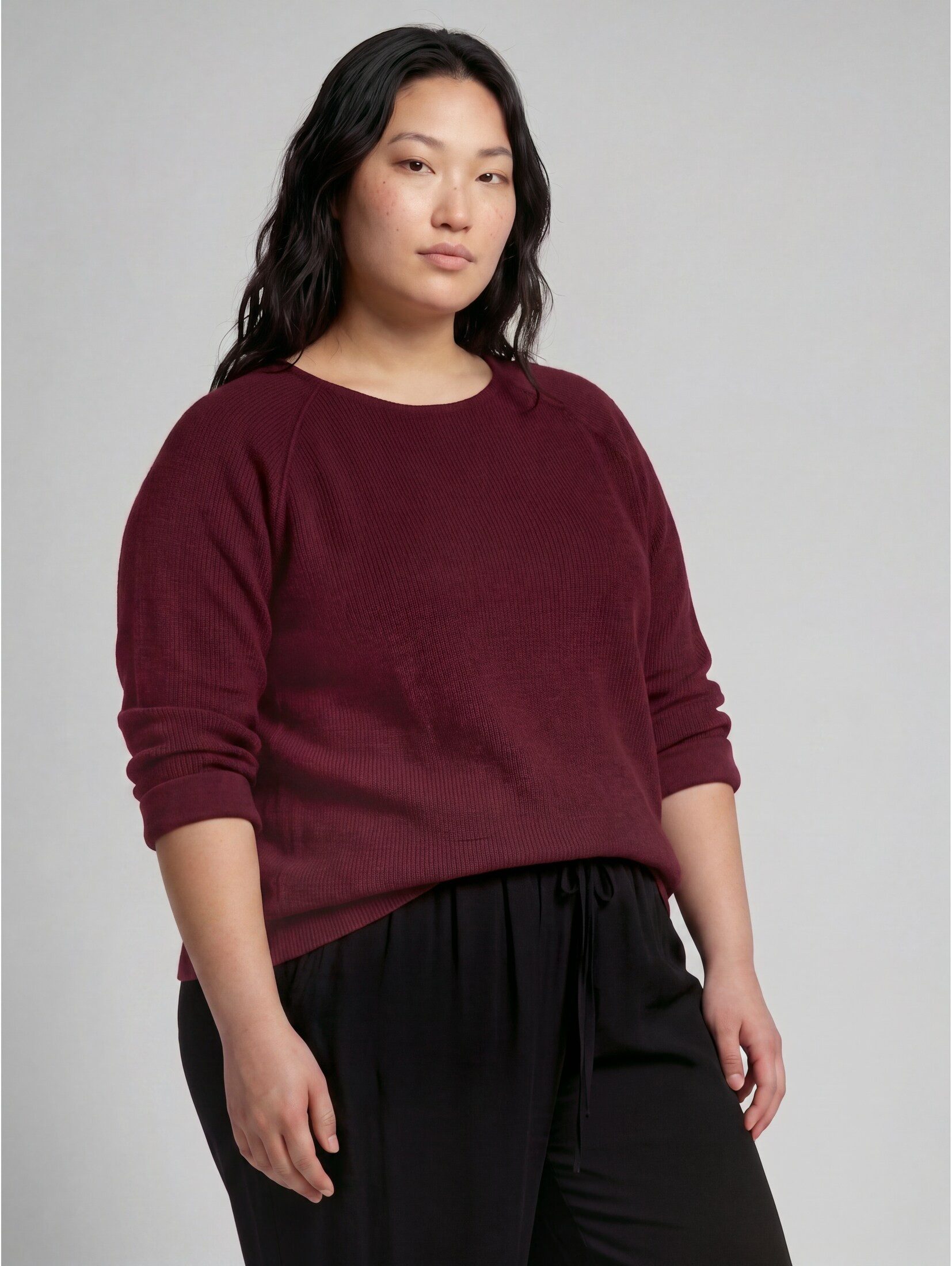 TOM TAILOR PLUS Sweatshirt Strick & Sweatshirts Plus Size - Cosy Sweatshirt mit Melange-Optik