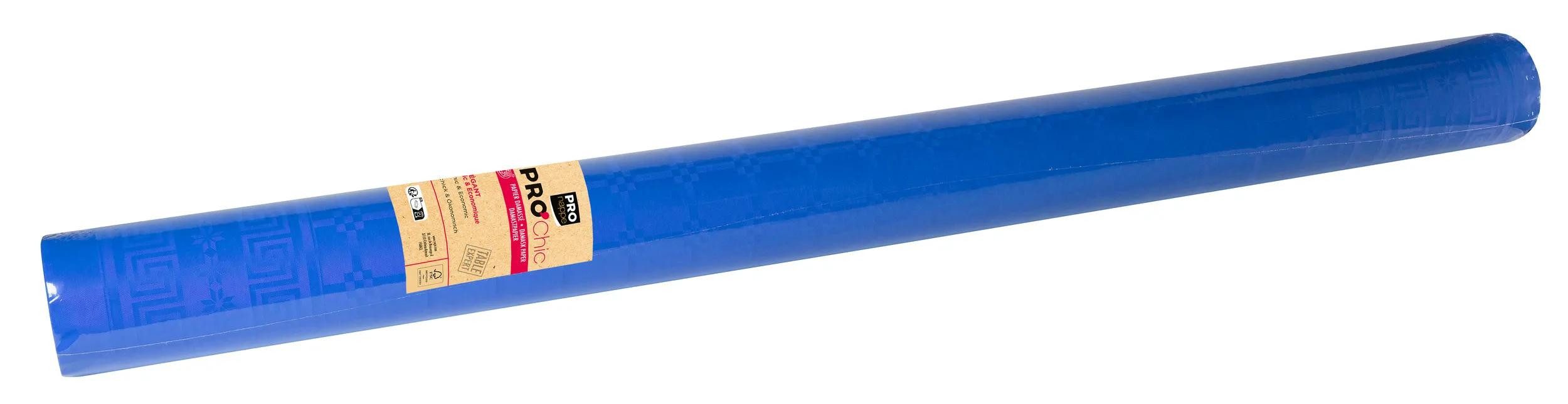 PROnappe Tischband 4x Papiertischdecke auf Rolle 50x1,18m Marineblau R485019I, Nappes rouleaux papier damassé