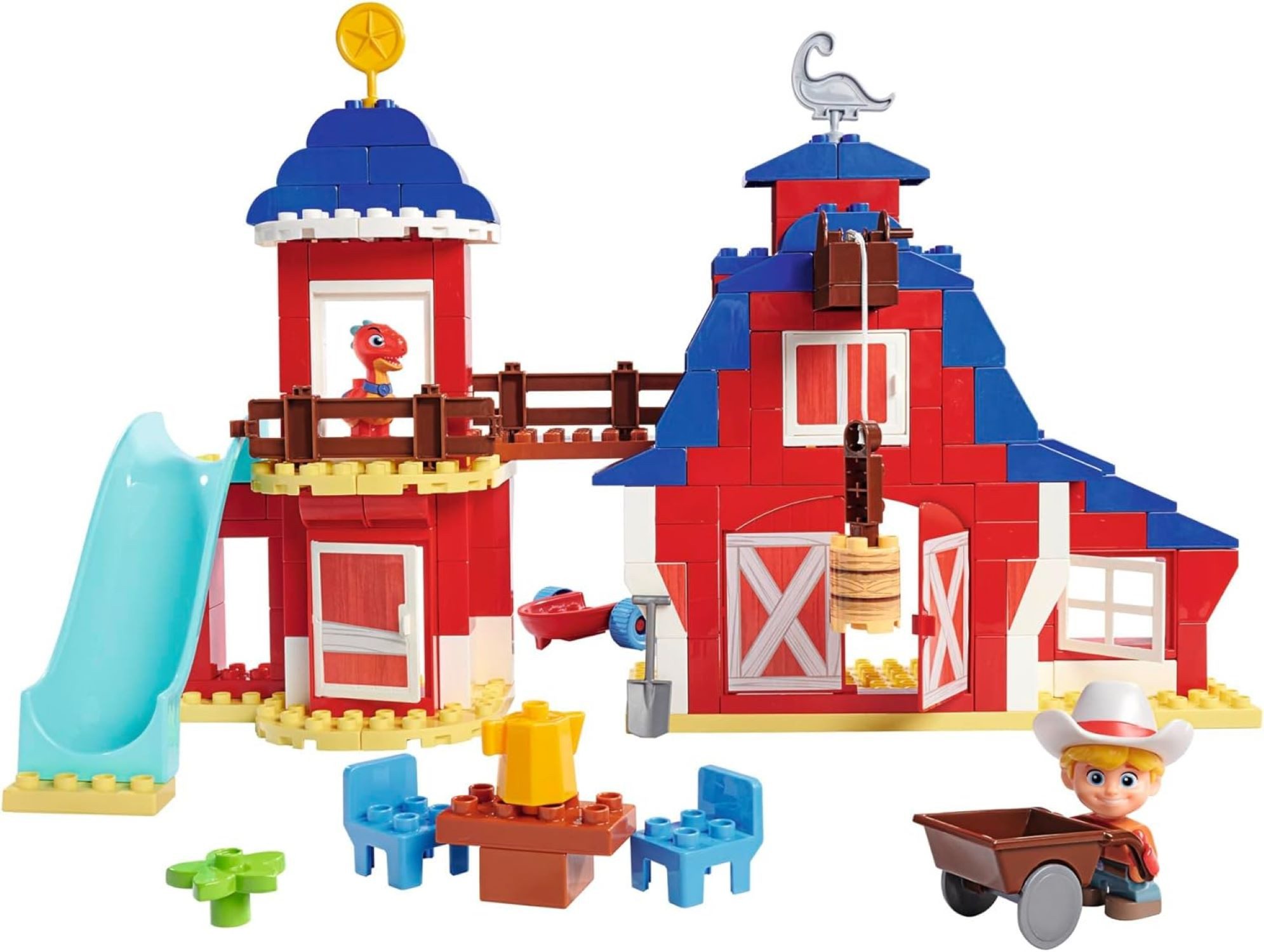 BIG Spielbausteine BIG Bloxx Dino Ranch Clubhouse, (Bausteinset, 168 St), Das Set kann durch weitere Figuren und Bausteine erweitert werden