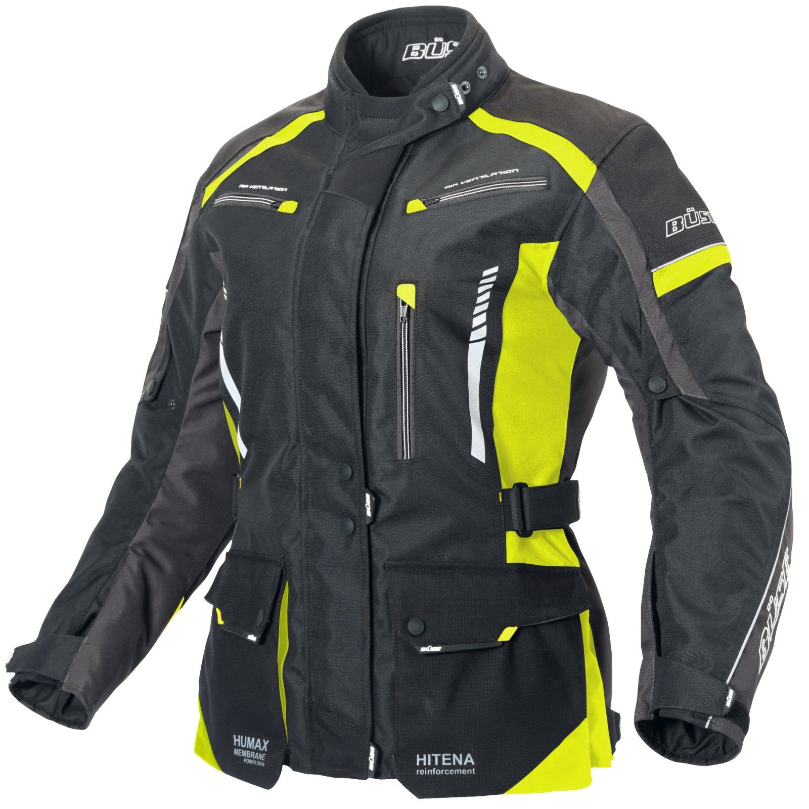 Büse Motorradjacke Büse Torino II Textiljacke schwarz neongelb
