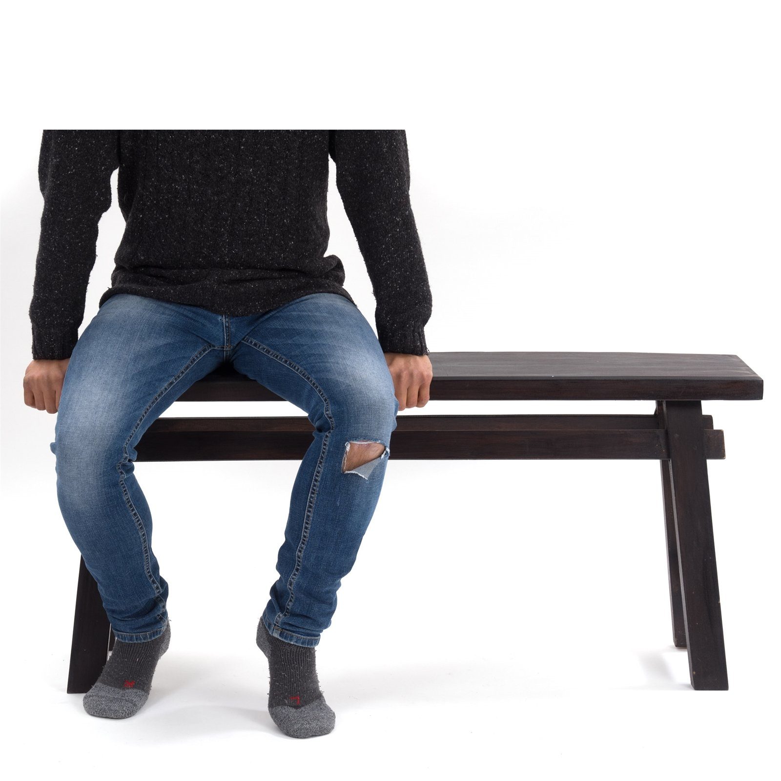 DESIGN DELIGHTS Sitzbank SITZBANK "EAST", Altholz massiv, 118x53x27,5cm (BxHxT), Holzbank, 0