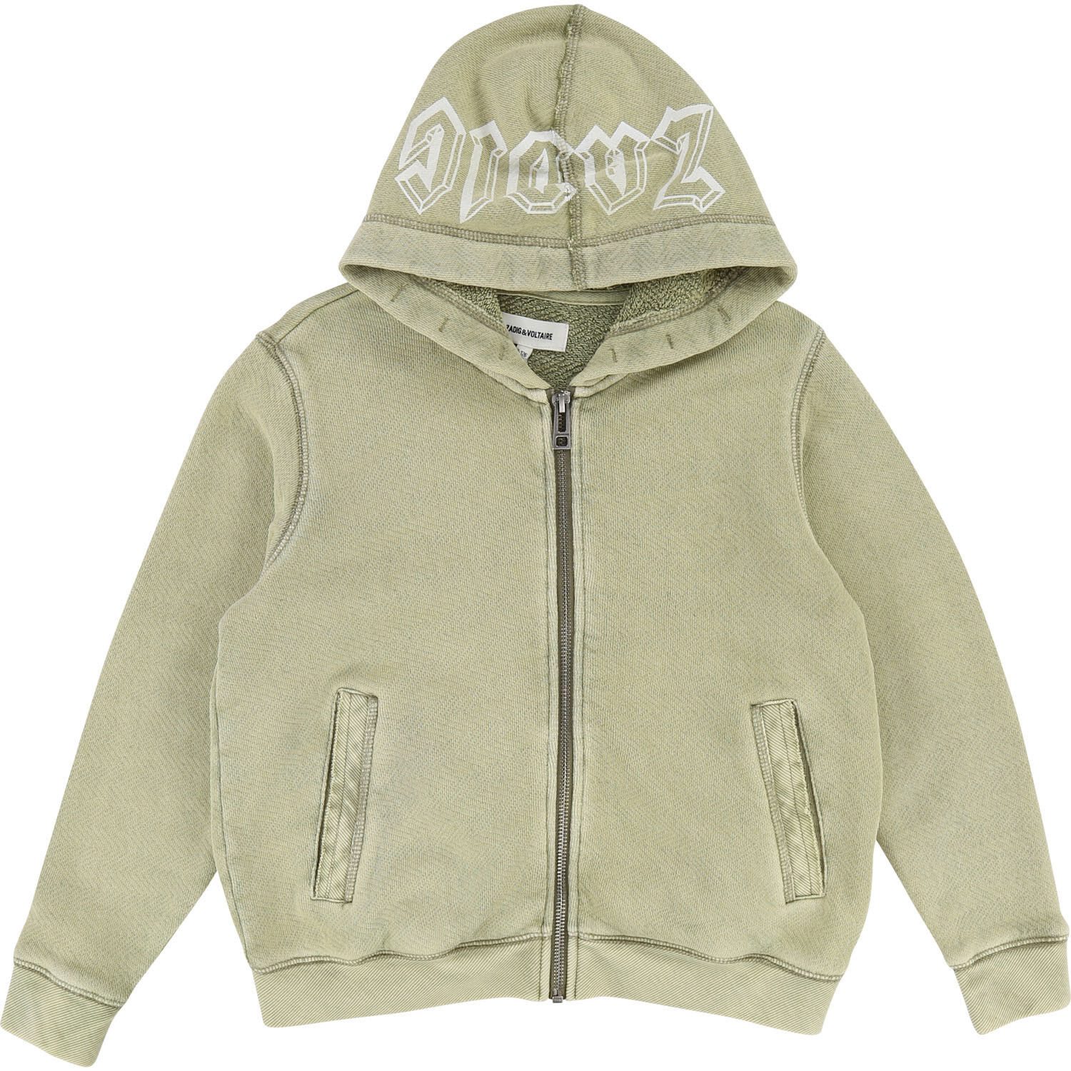 ZADIG & VOLTAIRE Sweatjacke ZADIG & VOLTAIRE Hoodie Sweatjacke khaki mit Logo