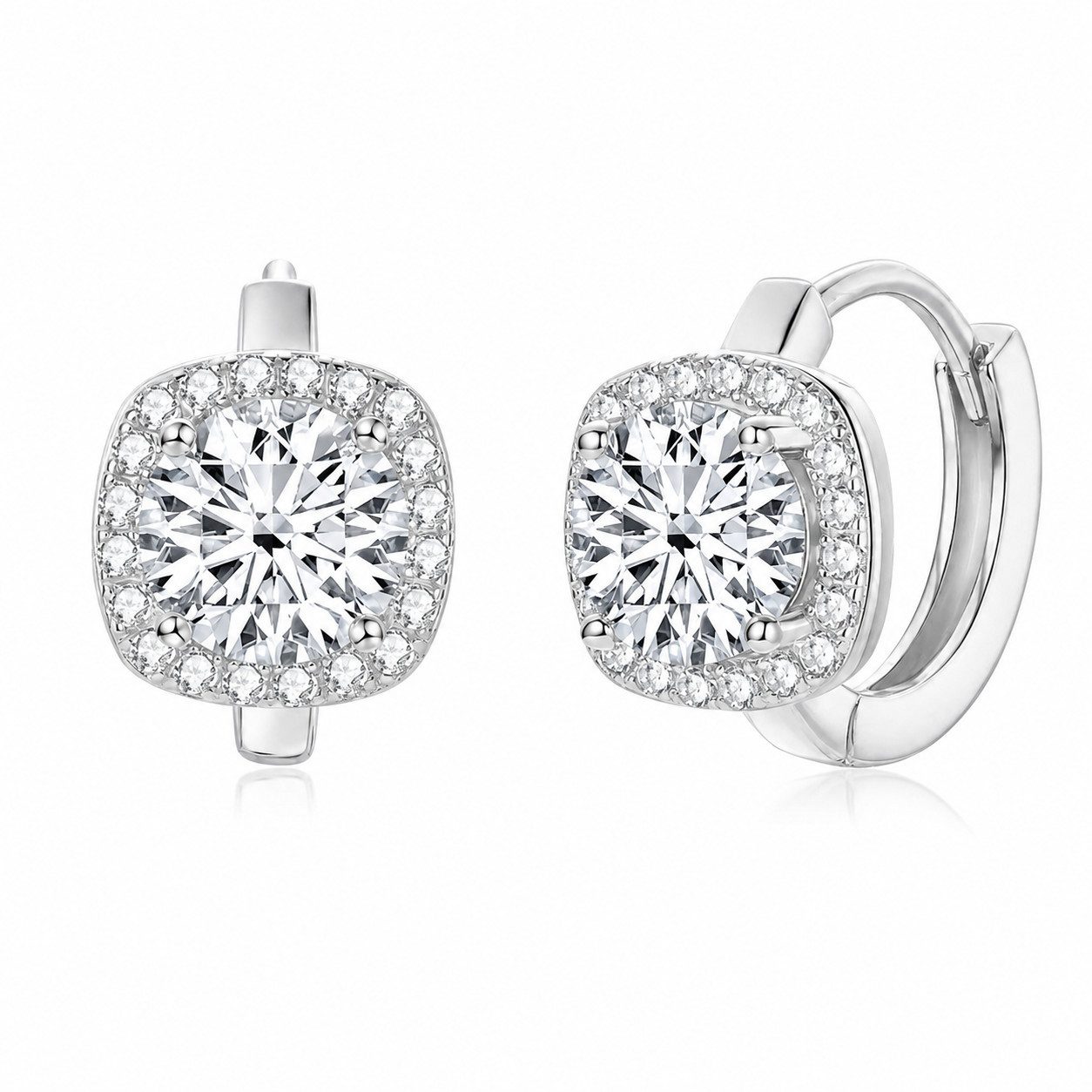 ROUGEMONT Creolen-Set Funkelnde Moissanit Creolen Ohrringe 925 Sterling Silber, Echtschmuck mit Echtheitszertifikat
