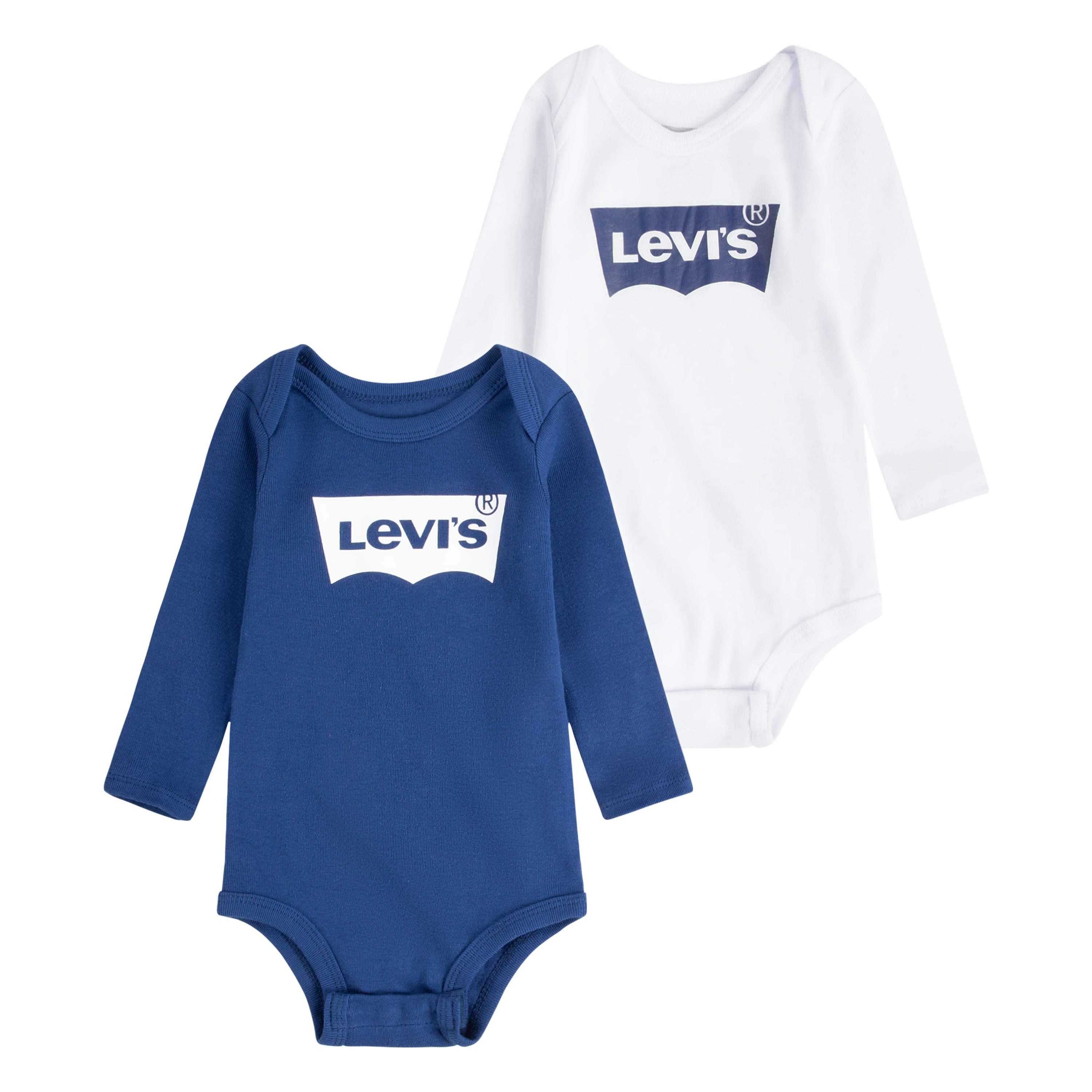 Levi's® Kids Langarmbody LHN LS 2PK BATWING BODYSUIT SE (Packung, 2-tlg) im 2er Pack mit Batwing-Logo auf der Brust, Baumwolle