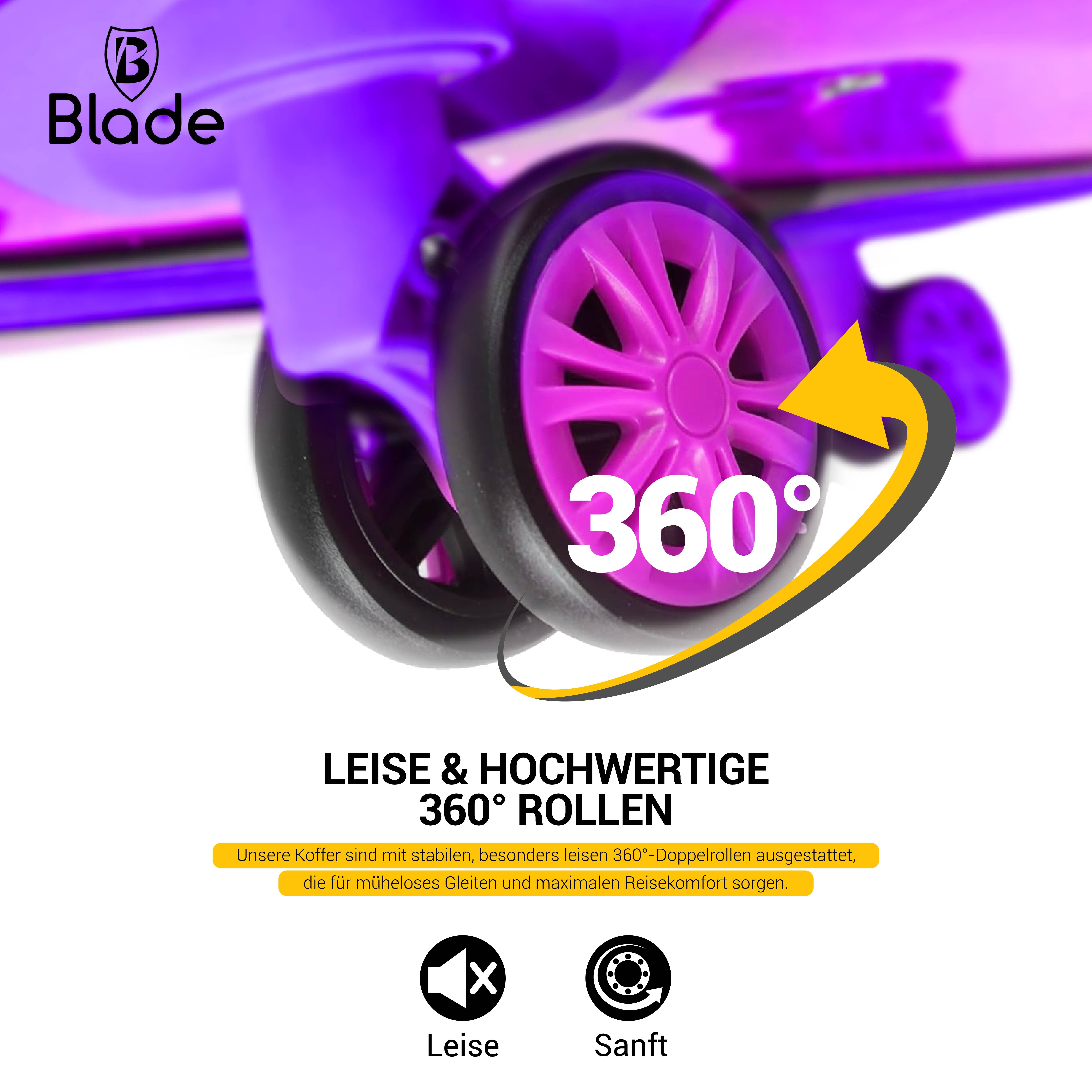 Blade Hartschalen-Trolley Kofferset Erweiterbares Handgepäck Rollkoffer TSA-Schloss ABS+PC SALE – Bild 4 von 5