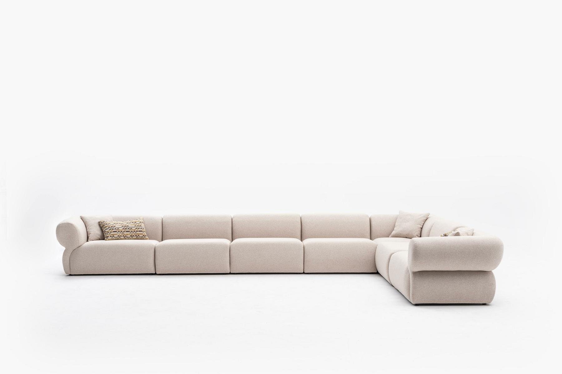 Made Eckgarnitur Ecksofa JVmoebel Europe 495x315cm, Beige Couch Sofa Ecksofa Polster in L-Form