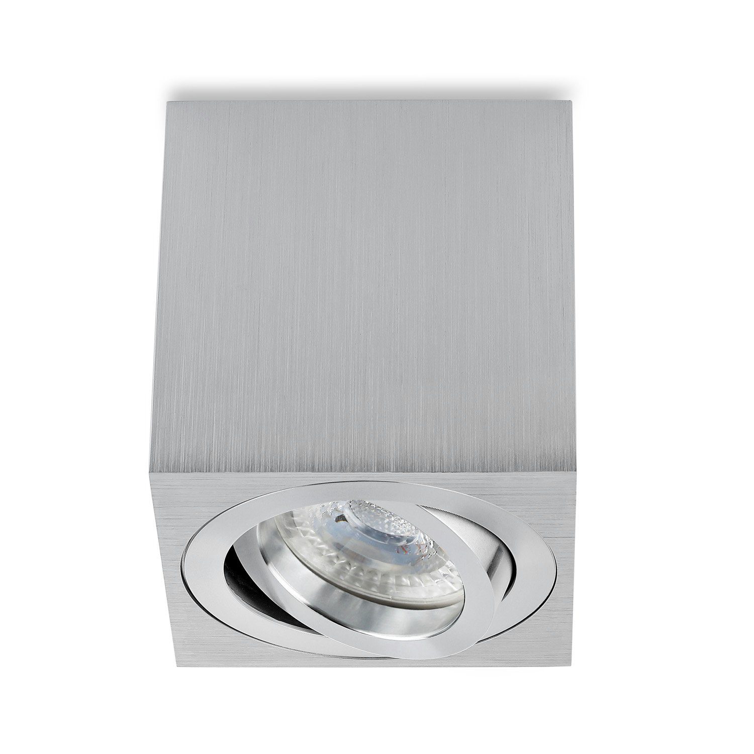 Sweet LED LED Deckenspots spots eckig Aufbauspot GU10 7W Aluminium Deckenspots, Leuchtmittel wechselbar, Warmweiß, Deckenaufbauleuchte, Aufbaustrahler, Deckenspot