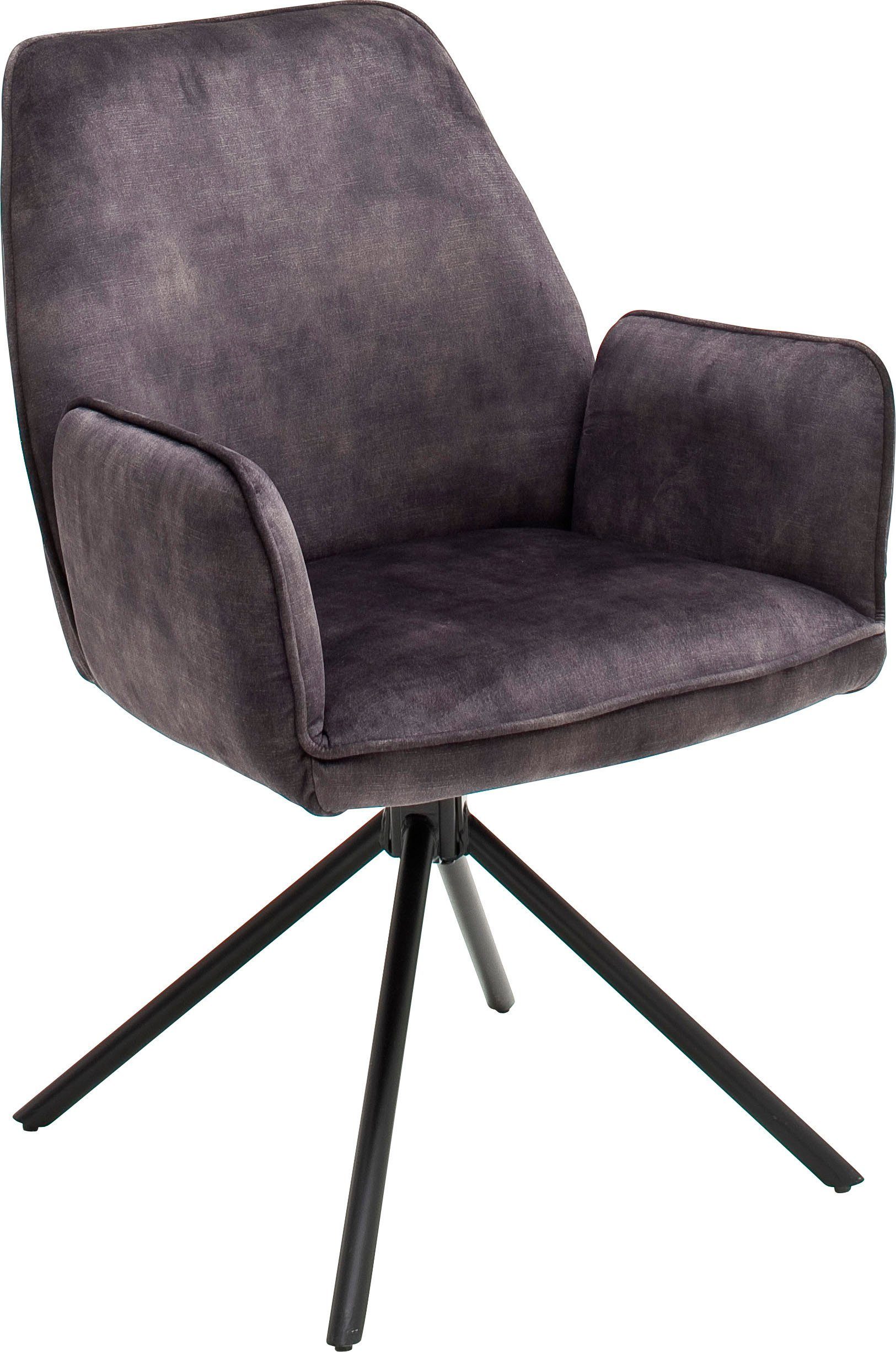 Vintage Stuhl furniture Armlehne Kg MCA Anthrazit 120 2 | St), bis Keder, mit Veloursoptik (Set, Ottawa Anthrazit belastbar mit Esszimmerstuhl