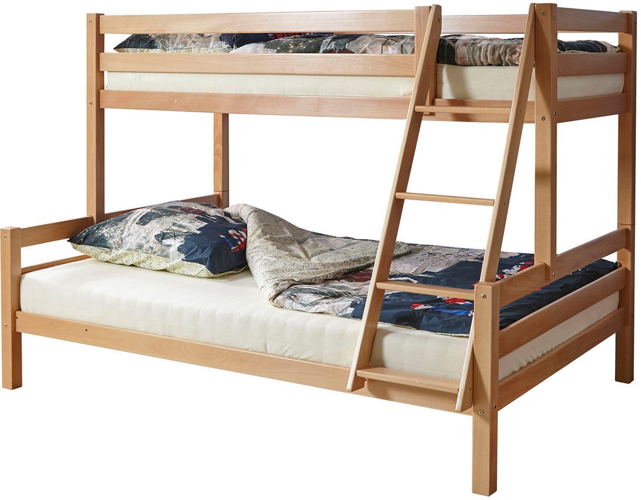 Ticaa Etagenbett Maxim, mit Rollrost, Buche