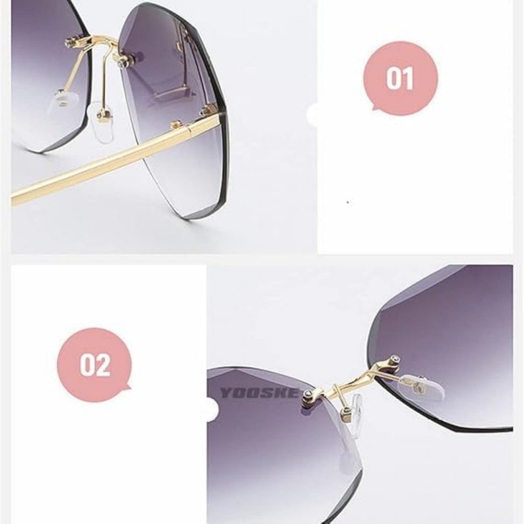 VEKROBOT Sonnenbrille Damen Sonnenbrille Retro Verlaufstönung. Ideal für Outdoor Reisen (Packung, 1-St., Schmeichelhafte Sonnenbrille für zierliche Gesichtsform) Vielseitige unregelmäßige Sonnenbrille