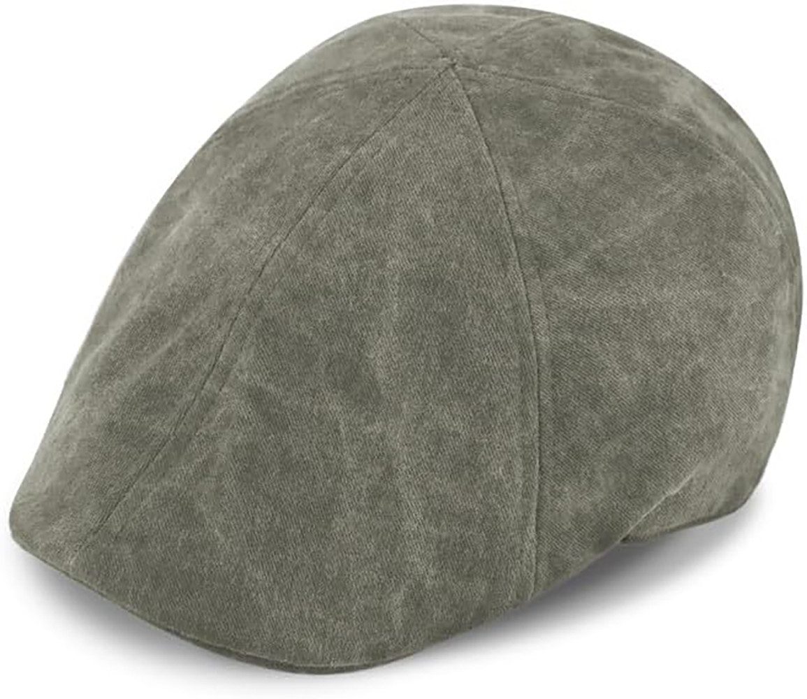 Flat Cap 6-Panel Cap Washed Cotton, Flatcap aus gewaschener Baumwolle