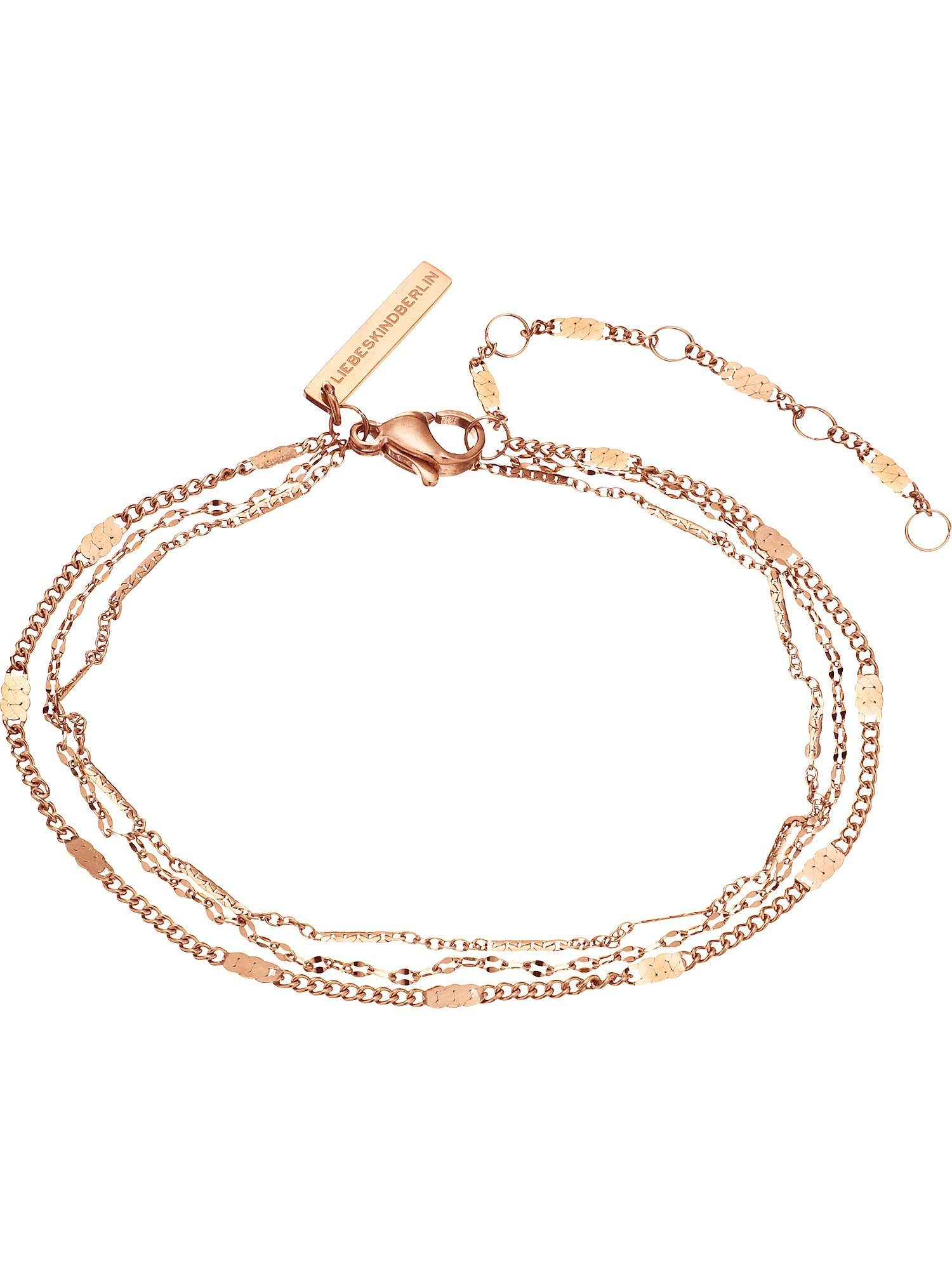 LIEBESKIND BERLIN Bracciale Con Ciondolo Cuore In Acciaio Inox | Catena A Maglie | Lunghezza 20 Cm