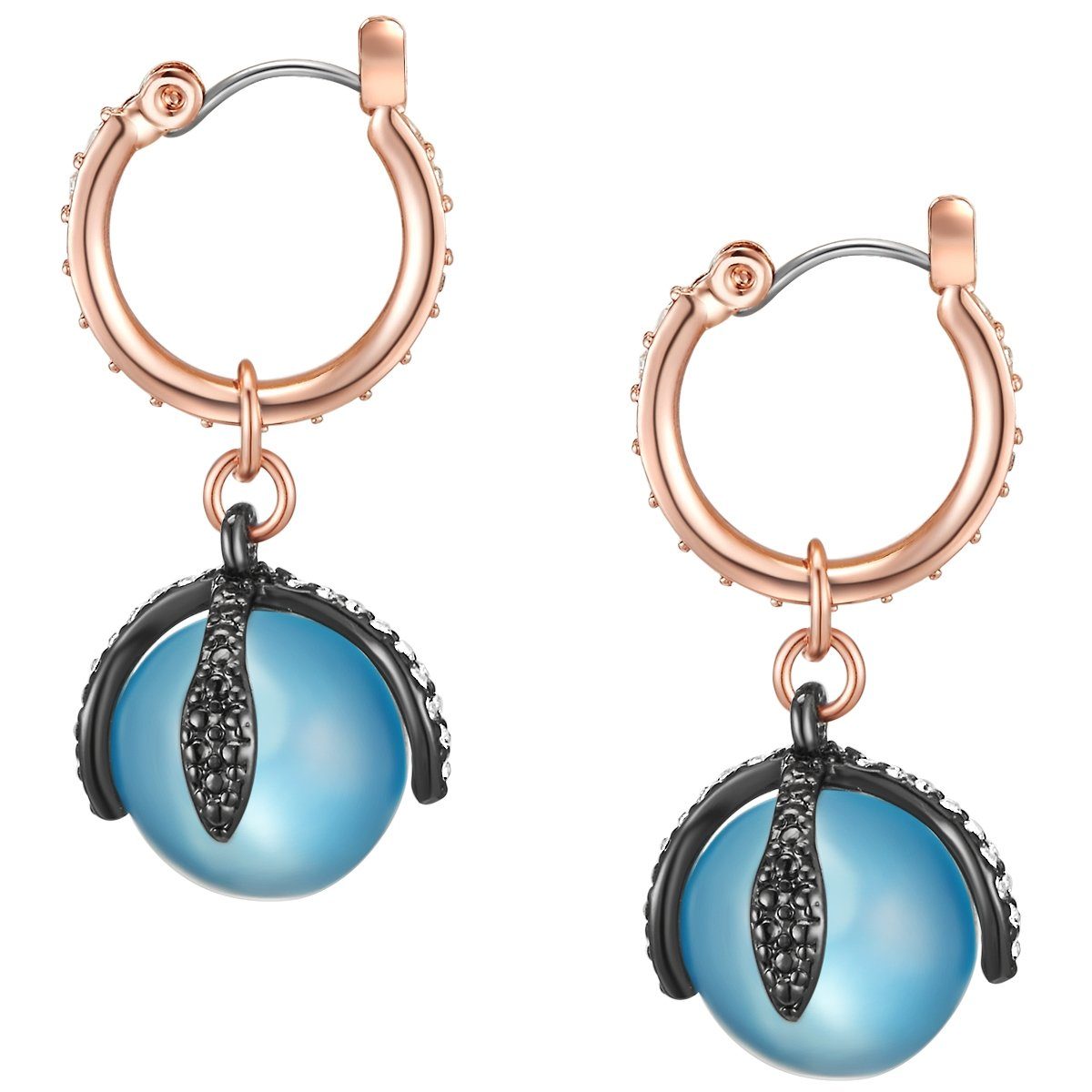 Lulu & Jane Paar Creolen roségold, verziert mit Kristallen von Swarovski®