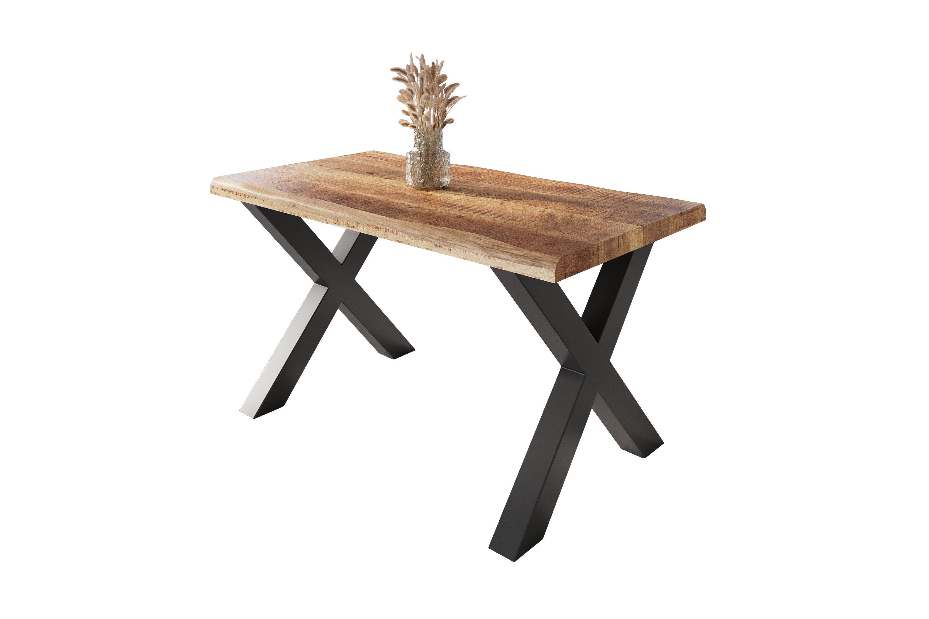 SAM® Esstisch Waves_X, Mangoholz, gedoppelte Tischplatte, günstig online kaufen