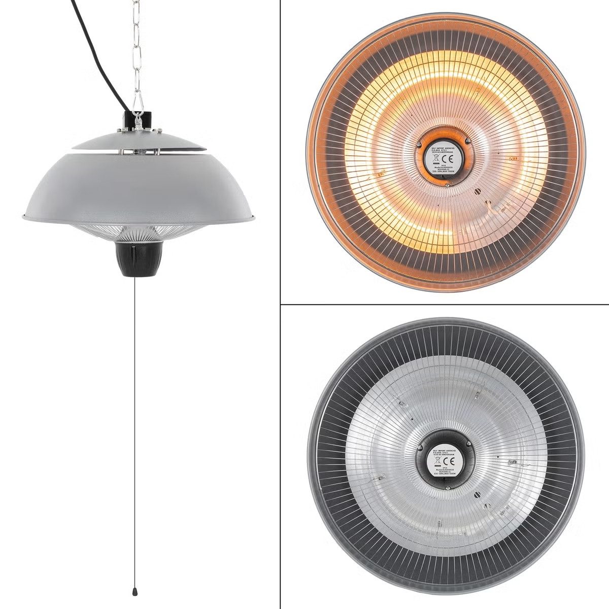 matrasa Heizstrahler Terrassenheizung - Elektro Heizpilz zum Hängen - 1500 W Halogen
