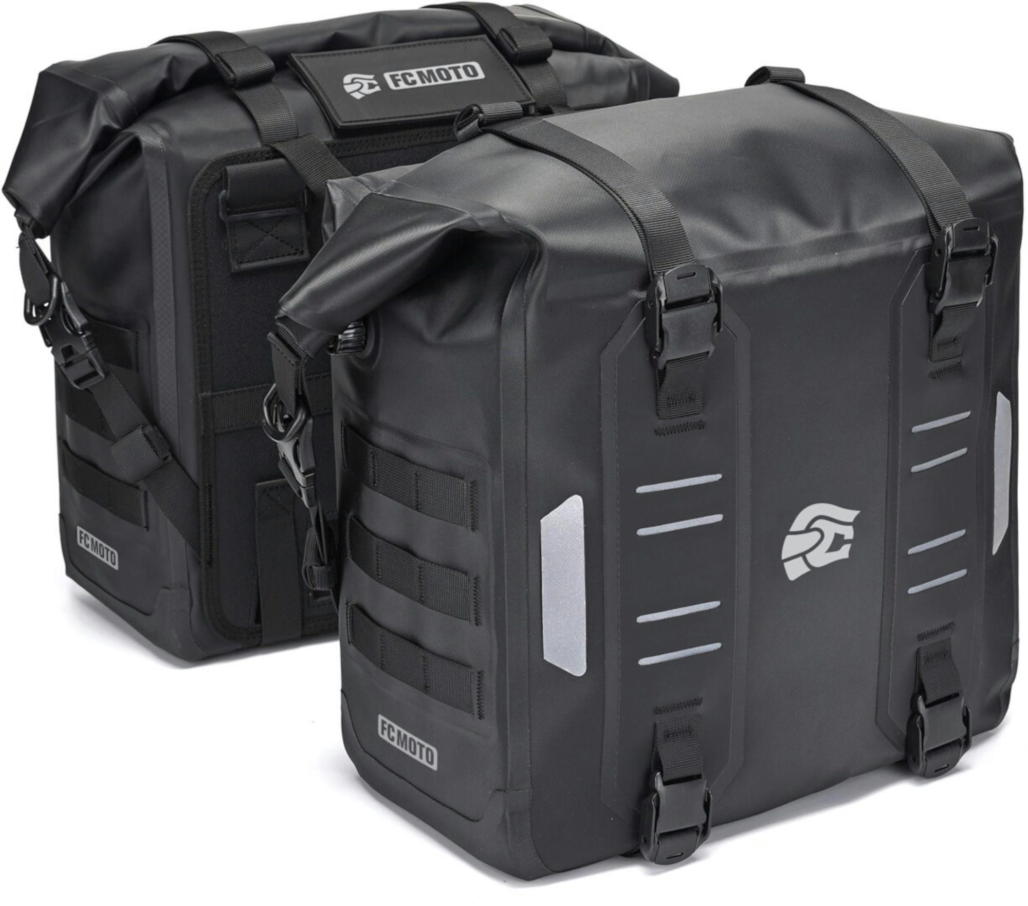 FC-Moto Satteltasche Ever-ST 34 L Satteltaschen Set, Molle Befestigungssystem,refklektierende Elemente