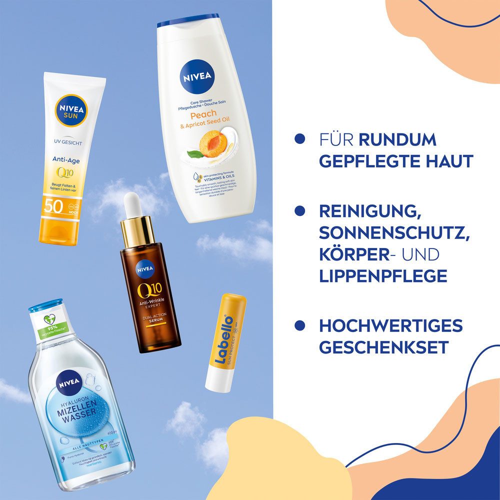 Nivea Pflege-Geschenkset THE GIFT OF JOY, 5-tlg., Mildert und beugt Falten vor, spendet Feuchtigkeit, LSF 50.