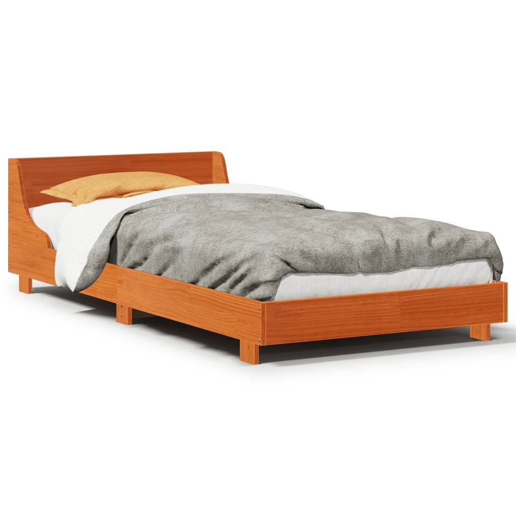 vidaXL Bett Massivholzbett ohne Matratze Wachsbraun günstig online kaufen