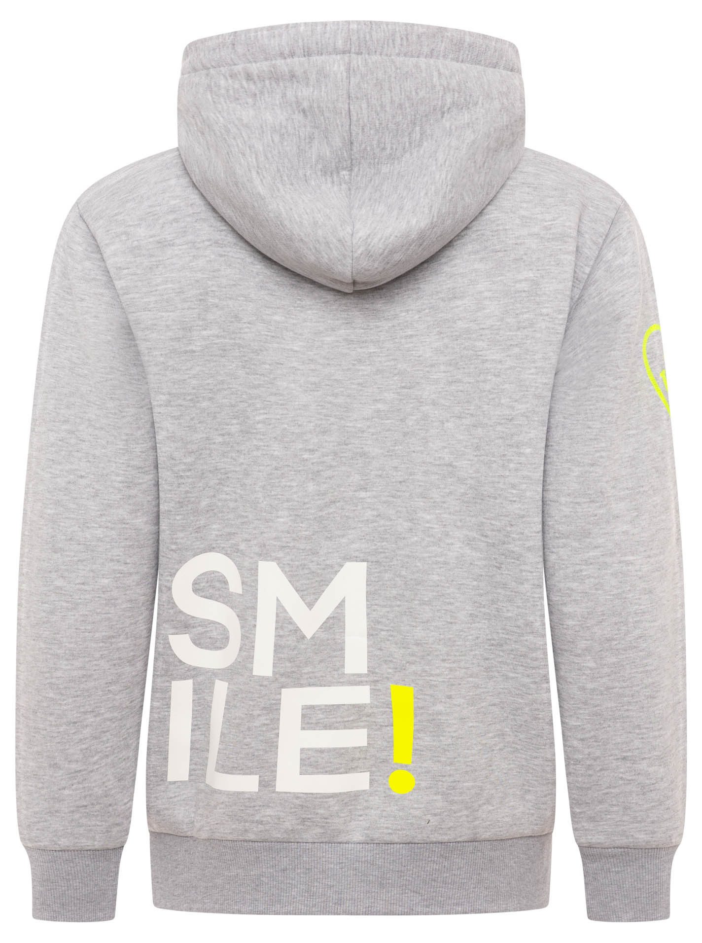 Zwillingsherz Kapuzensweatjacke "Alissa" mit SMILE, gesticktem Herz am Arm und Reißverschluss – Bild 4 von 5