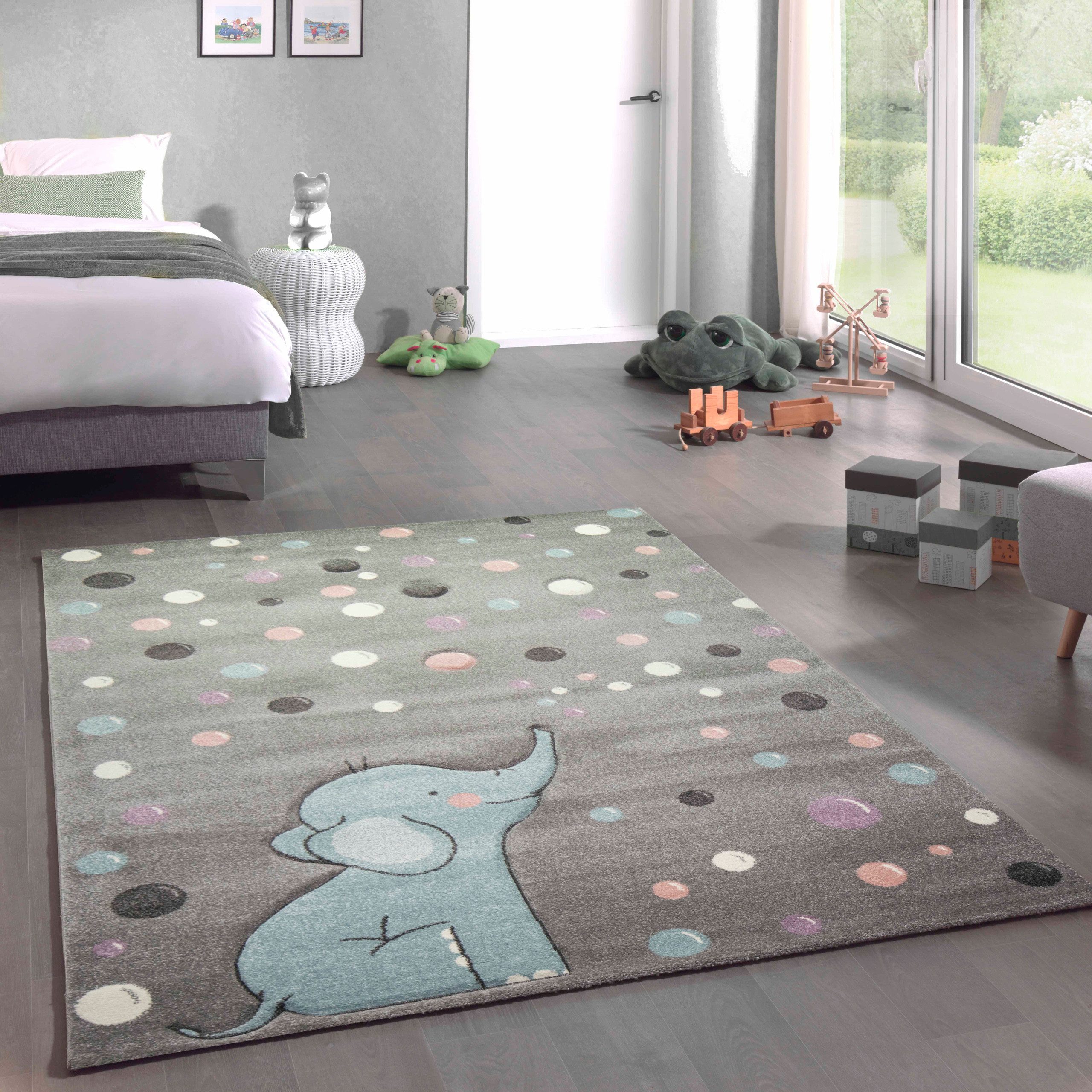 Carpetia Kinderteppich Verspieltes Motivdesign, rechteckig, Höhe: 13 mm, pflegeleicht, strapazierfähig, handgearbeiteter Konturenschnitt