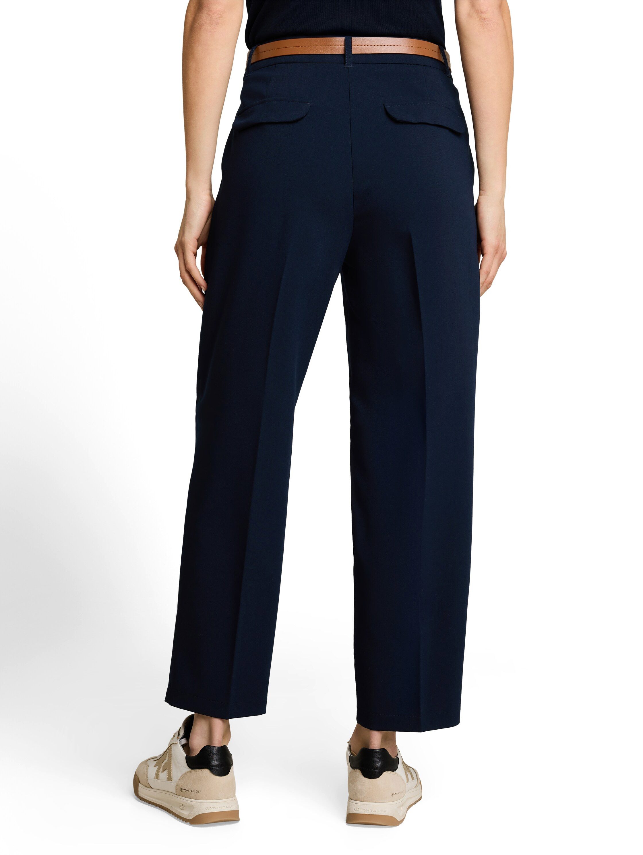 TOM TAILOR Bundfaltenhose Barrel Leg Sommerhose mit Gürtel