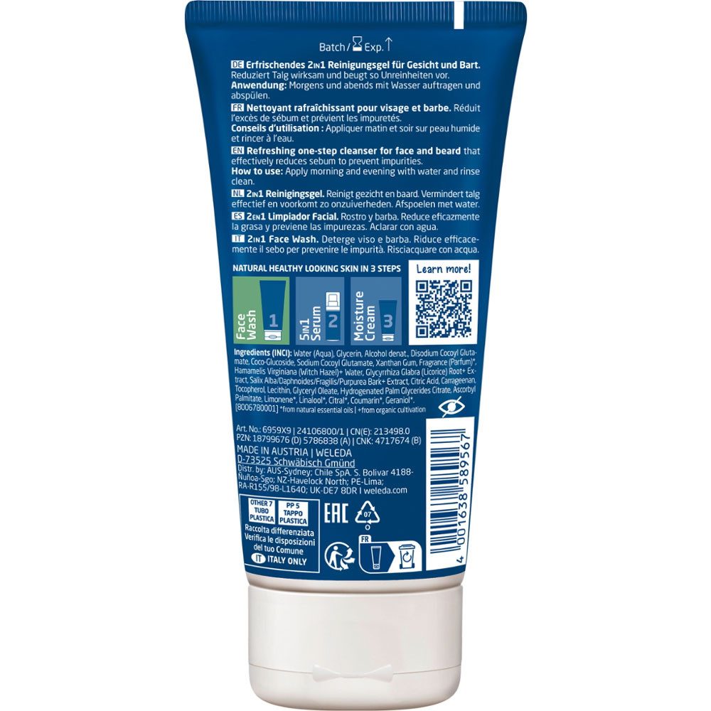 WELEDA Gesichtspflege FOR MEN in Face Wash, 100 ml