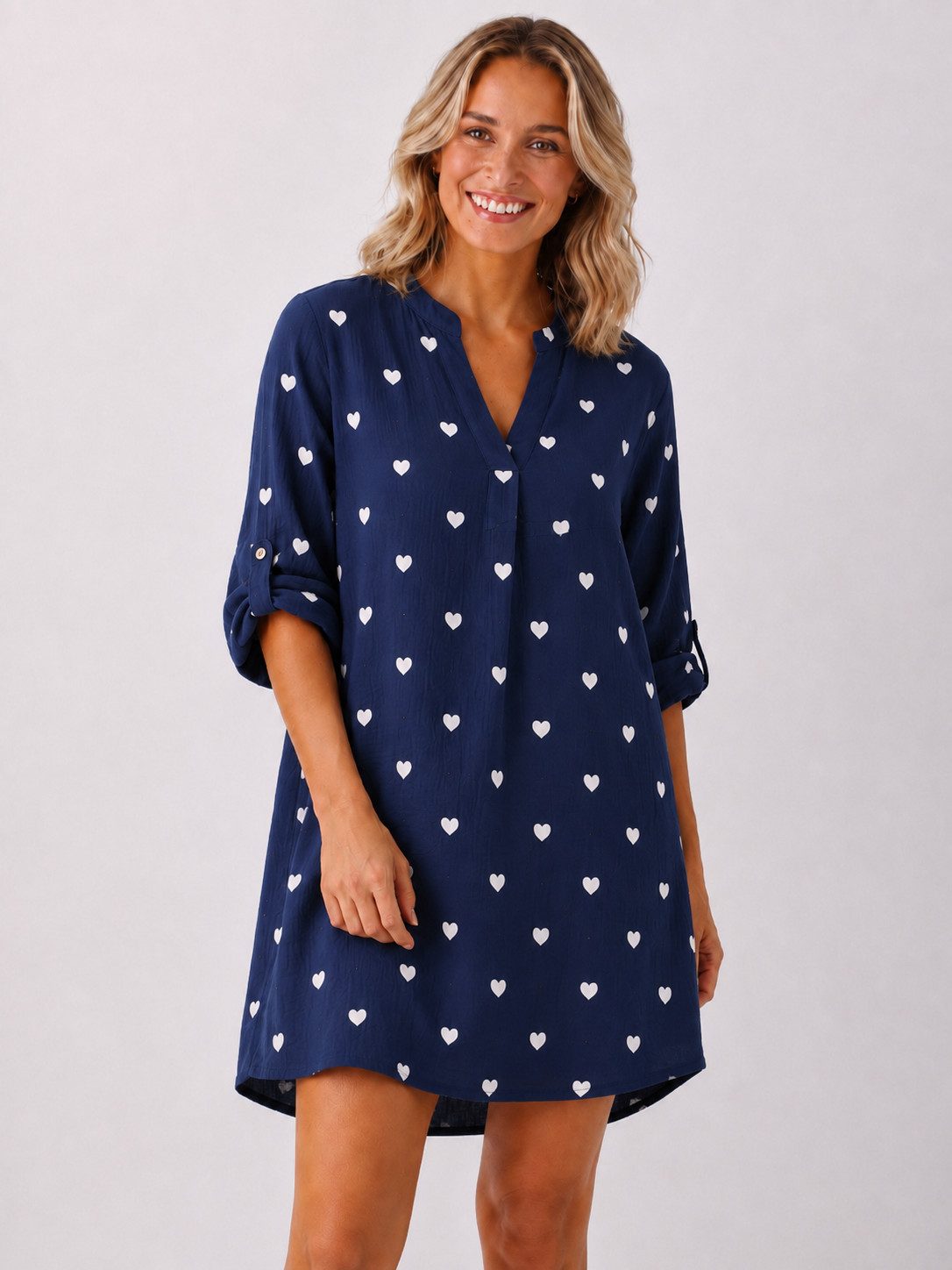 Zwillingsherz Tunikakleid Musselin Tunika/Kleid mit Herzen o. Punkten