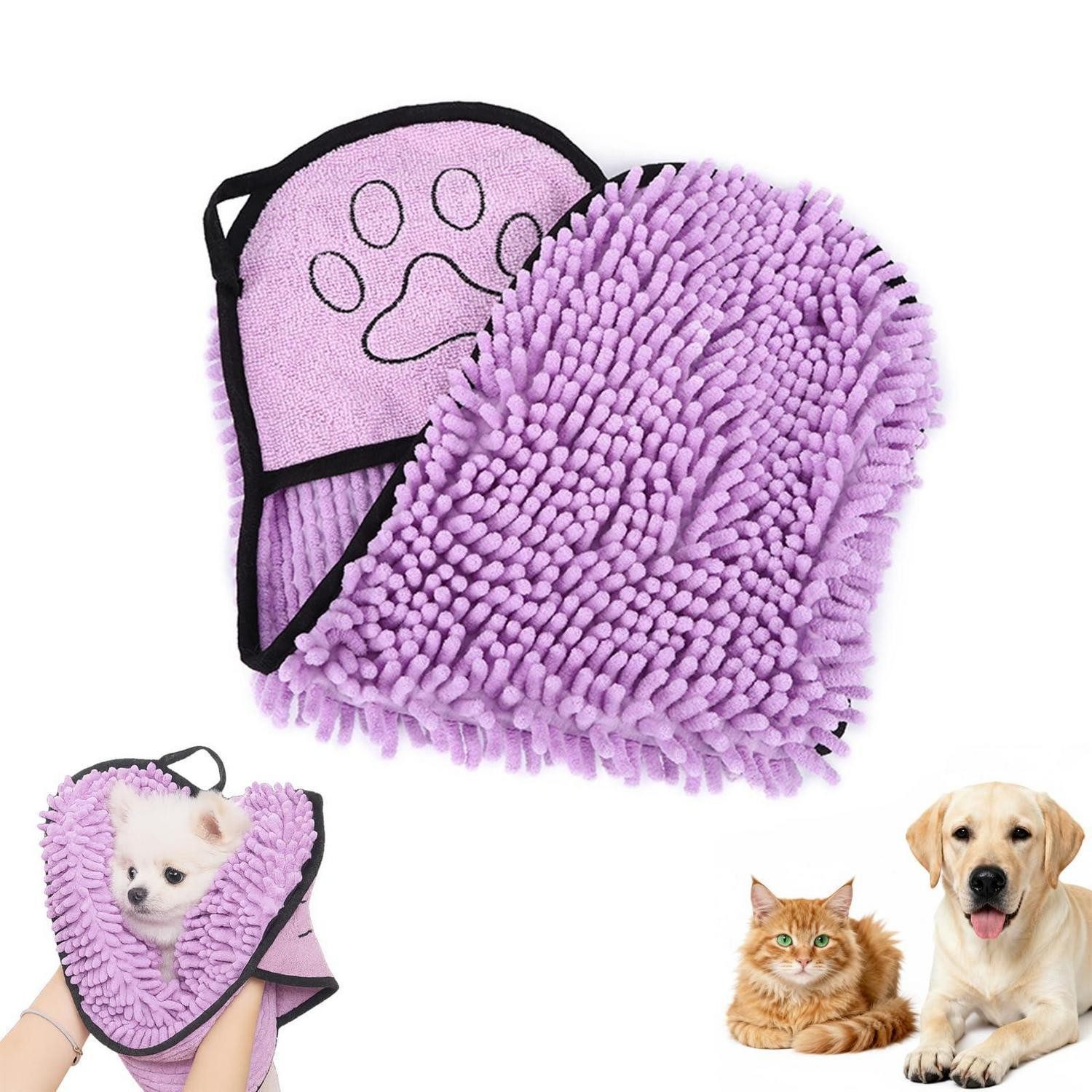 LuxusKollektion Hundehandtuch Haustier Handtuch Lila Mikrofaser Super Saugfähig, (1-St)