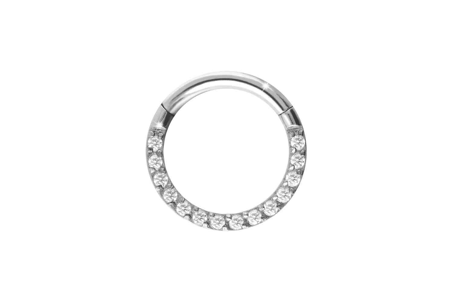 Nasenpiercing Titan Segmentring Clicker EINGEFASSTE KRISTALLE Ohrpiercing Septum