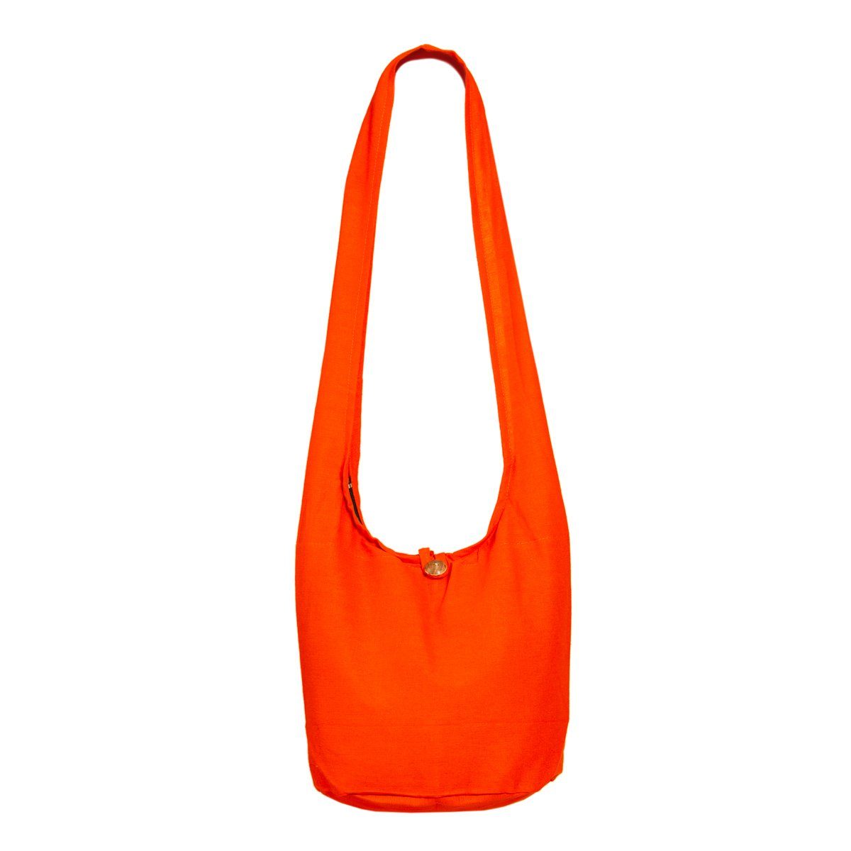 PANASIAM Beuteltasche Schulterbeutel einfarbig Schultertasche aus 100% Baumwolle in 2 Größen, Umhängetasche auch als Wickeltasche Handtasche oder Strandtasche Orange