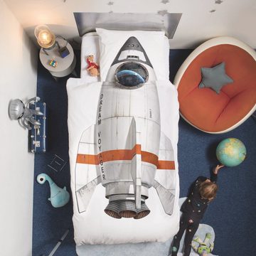 Kinderbettwäsche Rocket Rakete, Snurk, Perkal, 2 teilig, Weltraum, Astronaut, Weltall