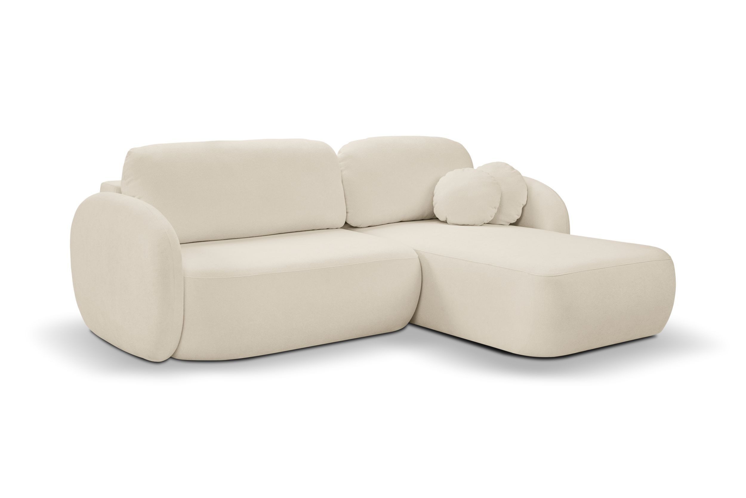 MOEBLO Ecksofa Olena, Stylvolles Design mit Rundungen, Schlaffunktion & praktischem Bettkasten für maximalen Komfort im Wohnzimmer, Eckcouch Wohnlandschaft Sofa mit Ottomane Eckgarnitur Polsterecke, (BxHxT): 248 x 86,5 x 174 cm