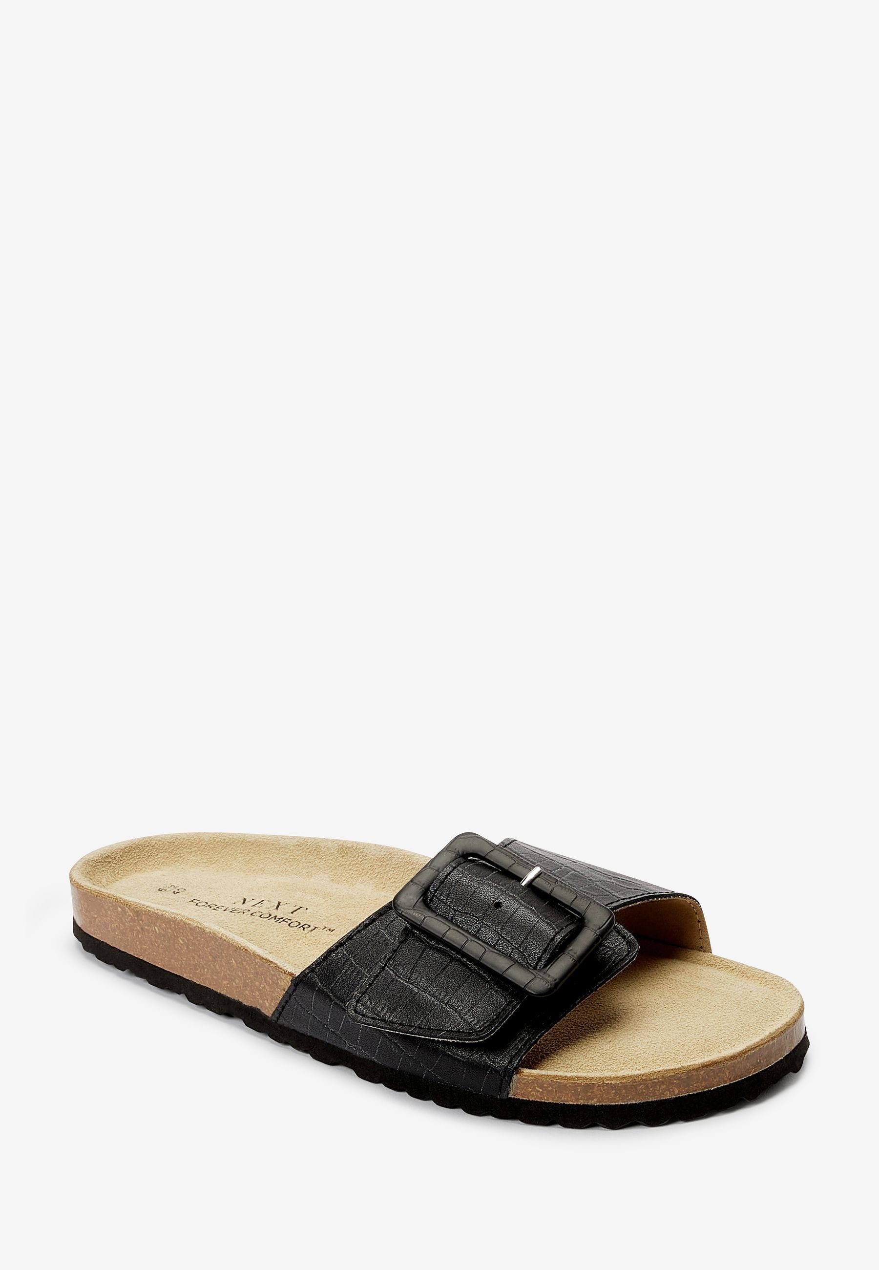 Ledersandalen mit Sandale Fußbett (1-tlg) Forever Black Comfort® Next