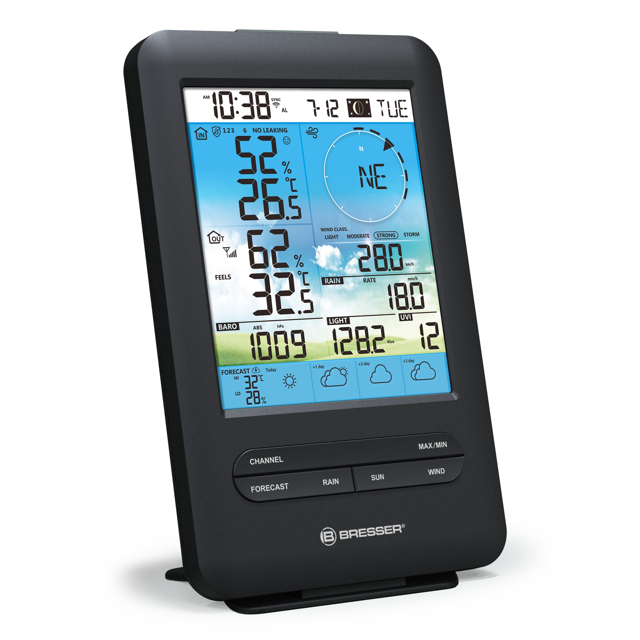 BRESSER BRESSER 4-Tage 4CAST WLAN-Wetterstation mit 7-in-1-Außensensor Wetterstation