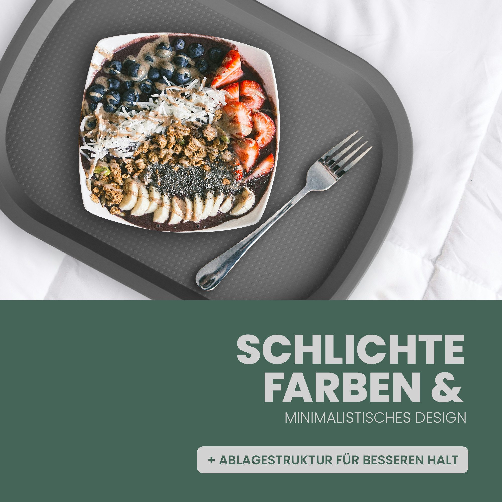 ProHome Tablett Küchentablett, BPA-Freier Kunststoff, (1-tlg., 37,7cm x 27,7cm), Kunststoff Serviertablett Spülmaschinenfest Bruchfest - Servierplatte