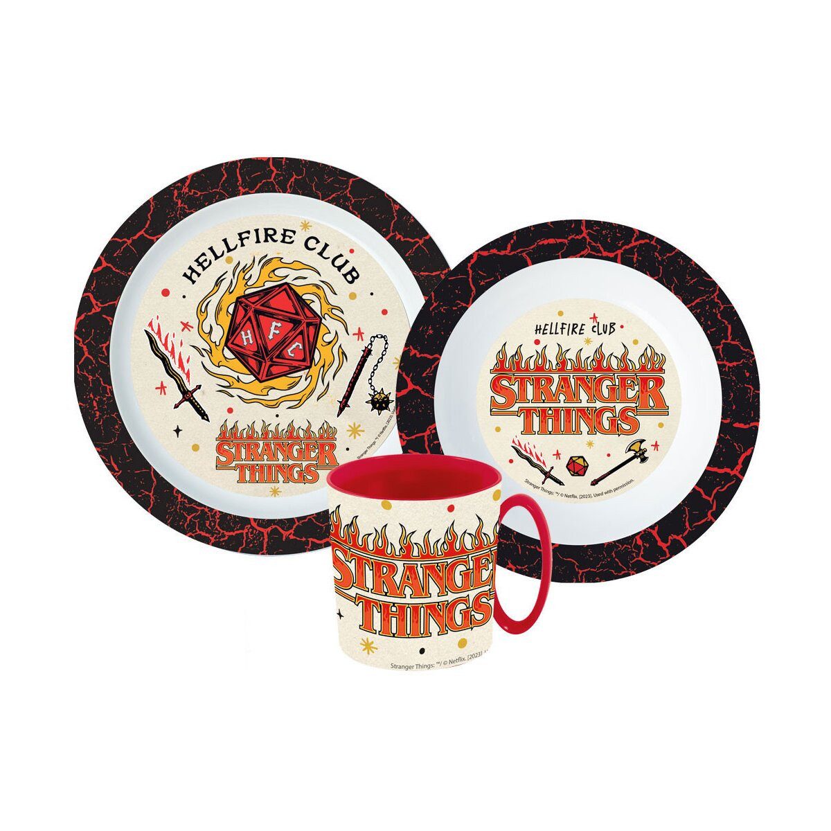 Stranger things Kindergeschirr-Set Stranger Things Upside Down Geschirrset 350ml