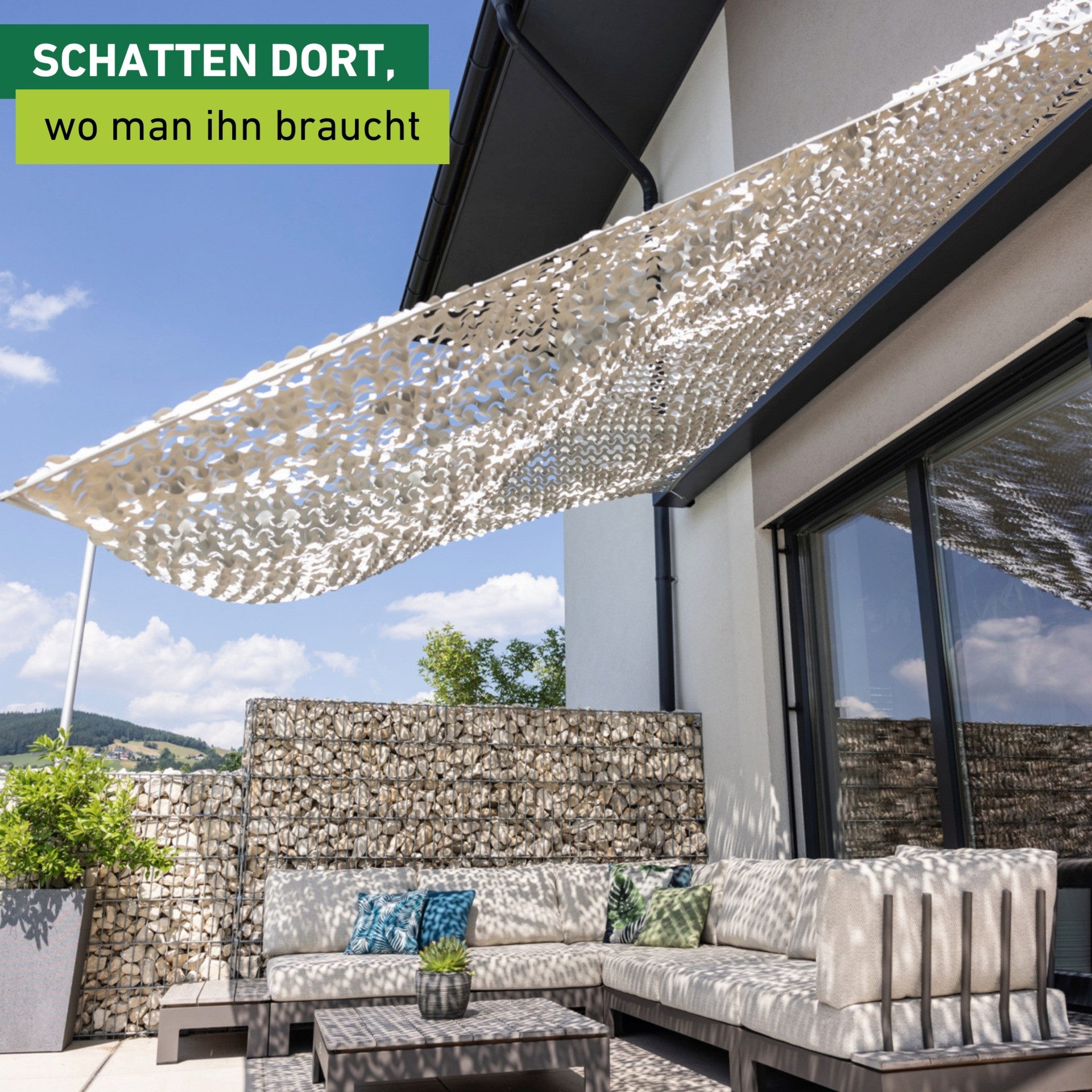 Windhager Sonnensegel Beschattungsnetz COTE D´AZUR, Schattenspender mit UV Schutz, Sonnenschutz 3 x 4 m, erhältlich in beige/taupe oder weiß/grau