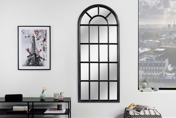 riess-ambiente Wandspiegel CASTILLO 140cm schwarz (Einzelartikel, 1-St), Wohnzimmer · groß · halbrund · mit Rahmen · Fenster-Design · Deko