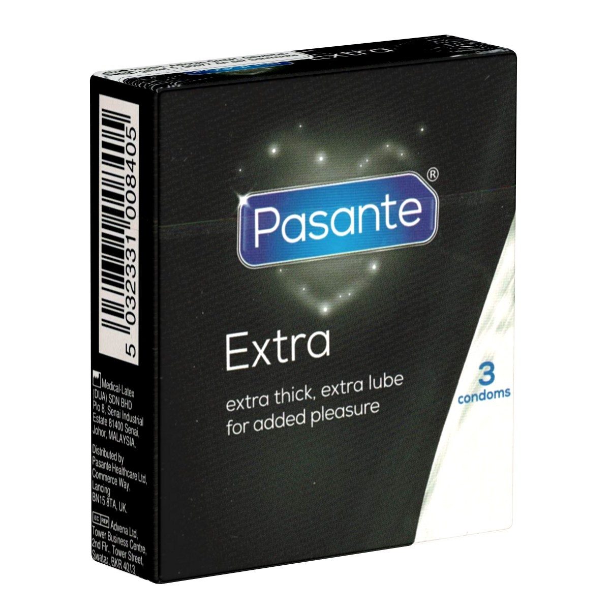 Pasante Презервативы Extra Safe (extra starke Презервативы für härtere Beanspruchungen) Packung mit, 3 St., extra feuchte Analkondome aus Latex, Презервативы mit besonders extra dicker Wandstärke, ideal für Analverkehr