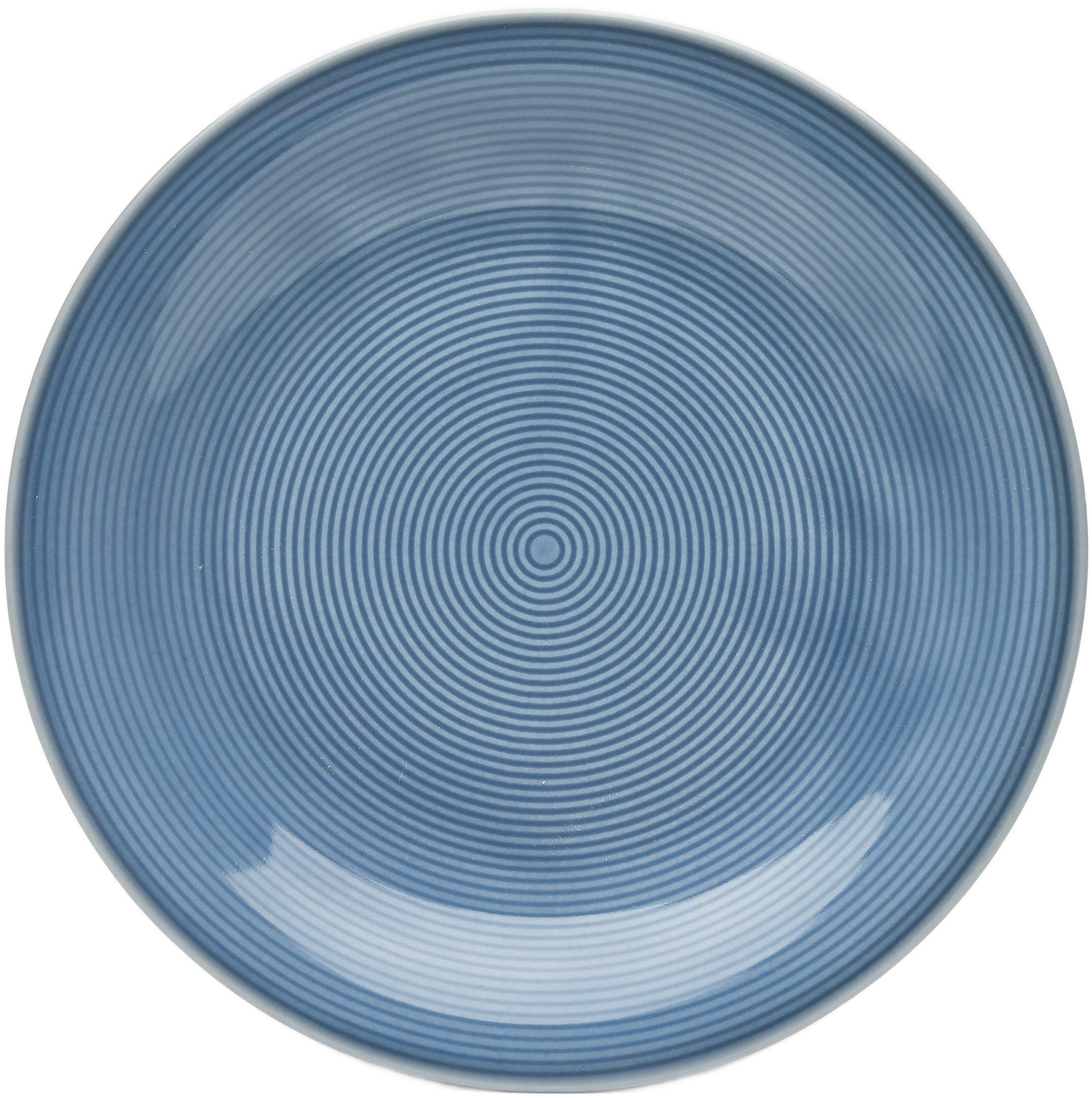 van Well Dessertteller Teller Set, Jive, Teller 21 cm, 6 Stück, (6 St), dezentes Spiraldekor, spülmaschinen-und mikrowellengeeignet