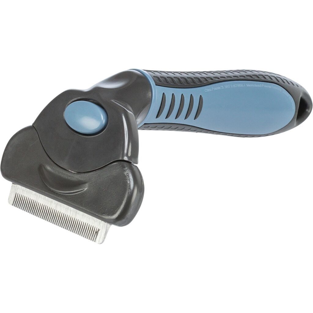 TRIXIE Fellbürste Carding-Striegel - dunkelgrau/blau - 7 × 15 cm