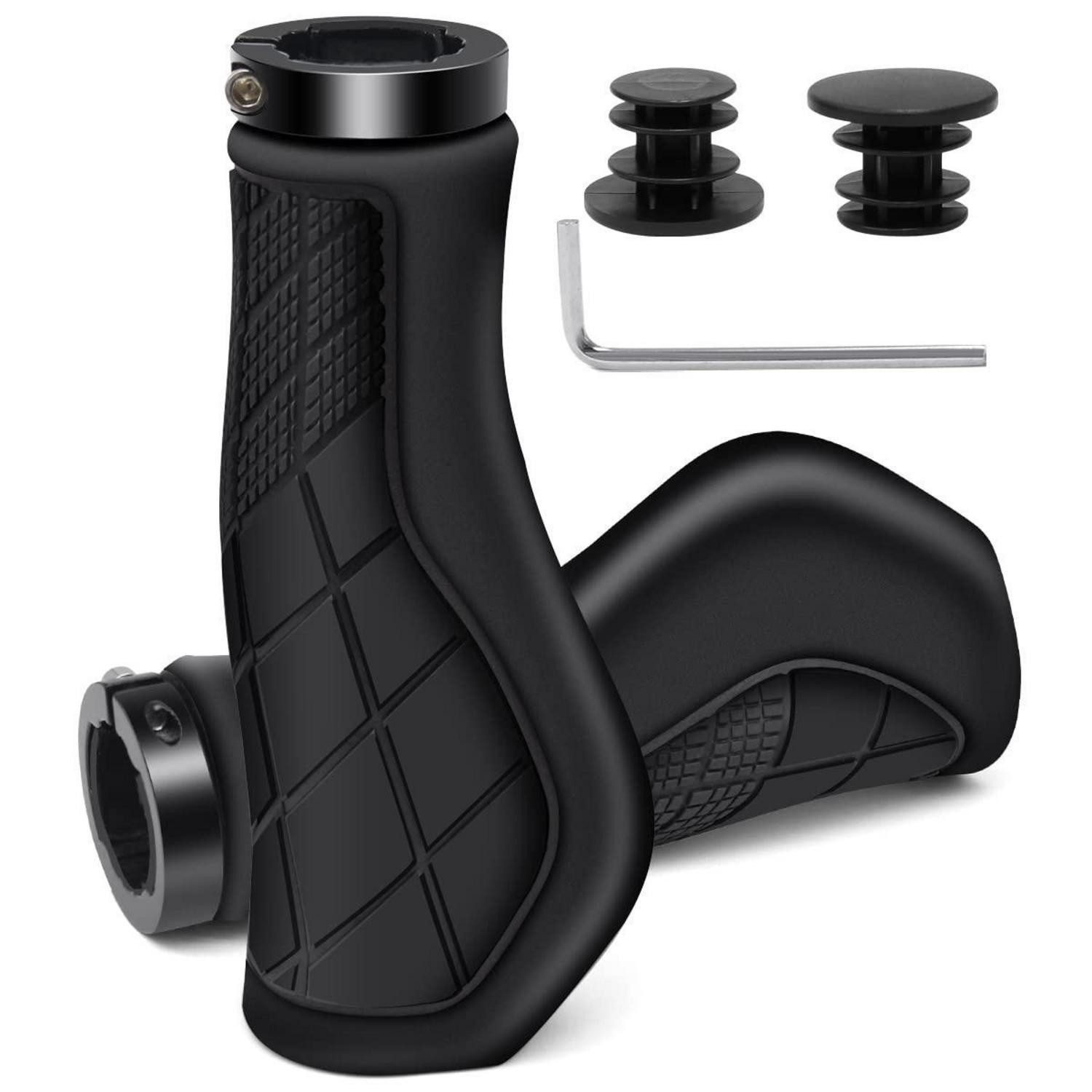 LuxusKollektion Fahrradlenkergriff Fahrradgriffe Rutschfest Gummi MTB 22,2 mm Rennrad Schwarz (1-St)