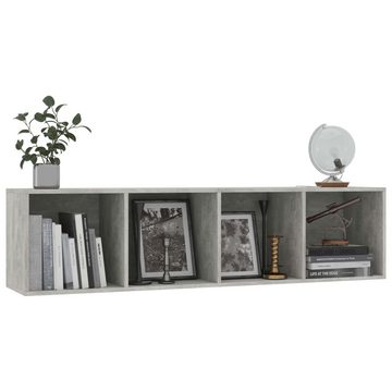 furnicato Wandregal Bücherregal/TV-Schrank Betongrau 143×30×36 cm