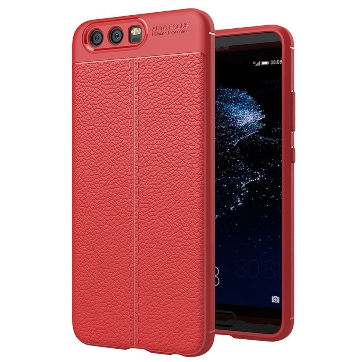 König Design Handyhülle Huawei P10 Plus, Huawei P10 Plus Handyhülle Backcover Rot