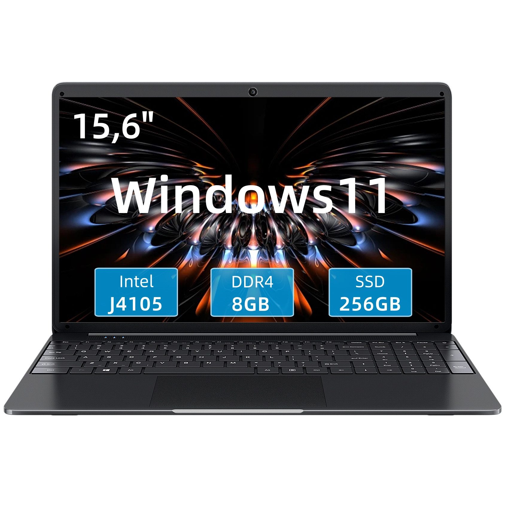 MENGHU 15,6" Laptop 8GB RAM 256GB SSD Quad-Core 1366x768 IPS 7200mAh Notebook (N5059, 256 GB SSD, Intel® UHD Graphics 600)